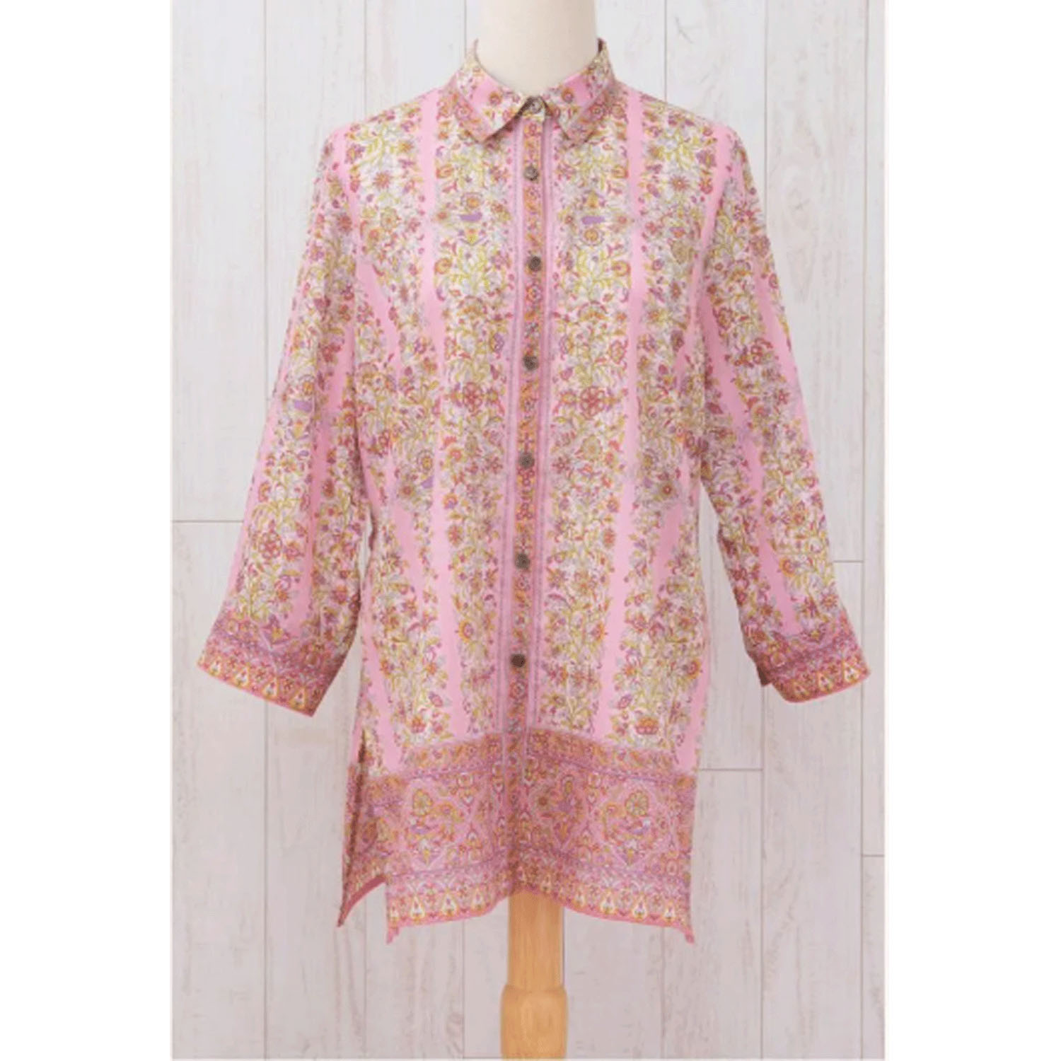 【ETONET限定】シルクロード シャツ襟八分袖チュニックブラウス ブルサ - 画像9