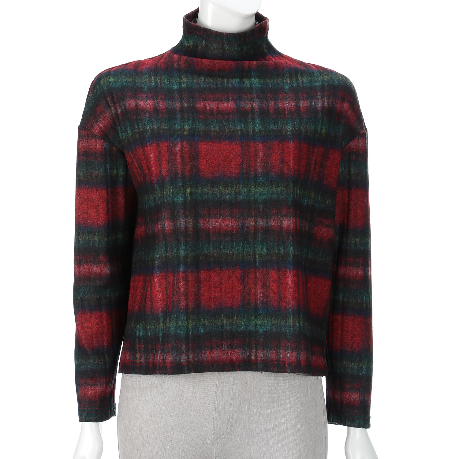 LAPIS ROUGE シャギーチェック柄プルオーバー - 画像2