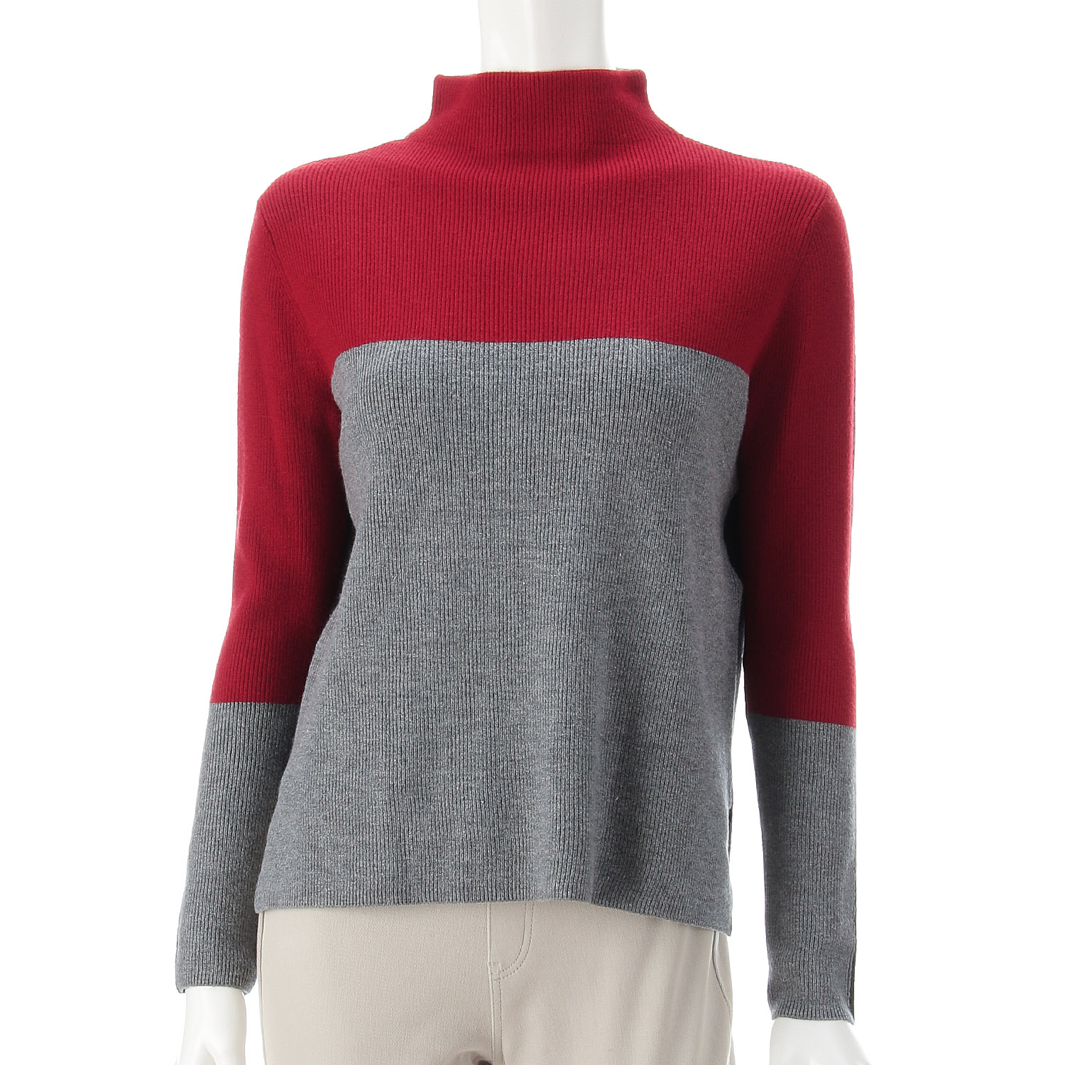 LAPIS ROUGE 三配色2WAYセーター - 画像1