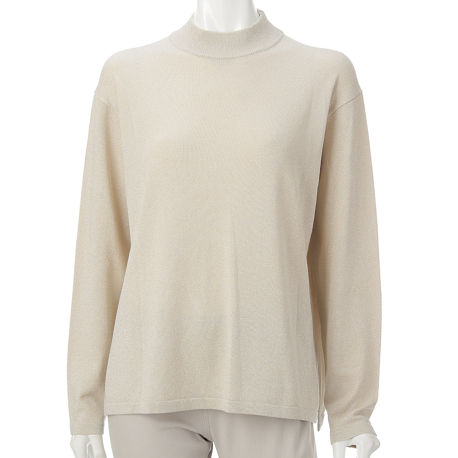 LAPIS ROUGE ラメ混天竺セーター - 画像4