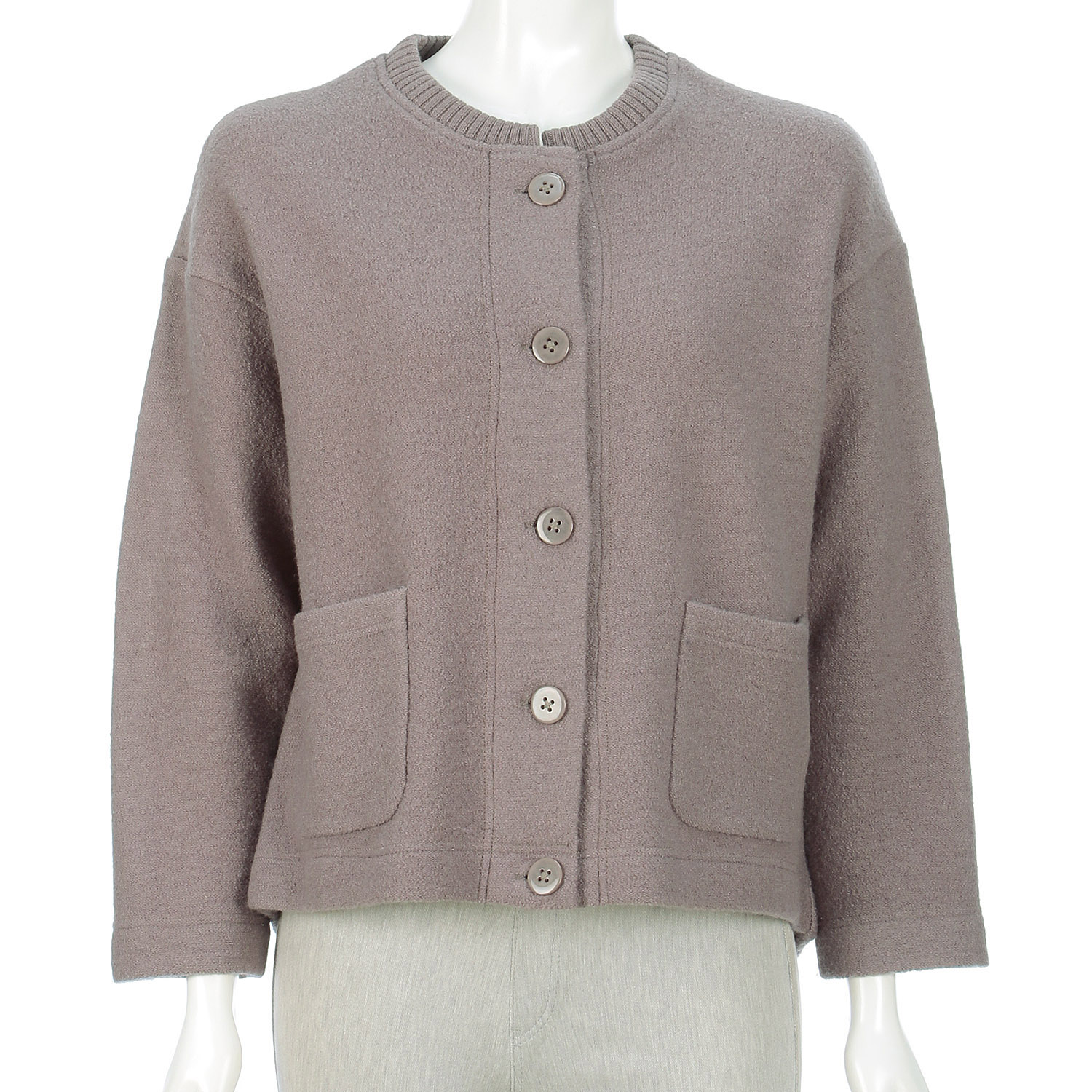 LAPIS ROUGE ウール100％圧縮ニットジャケット - 画像3