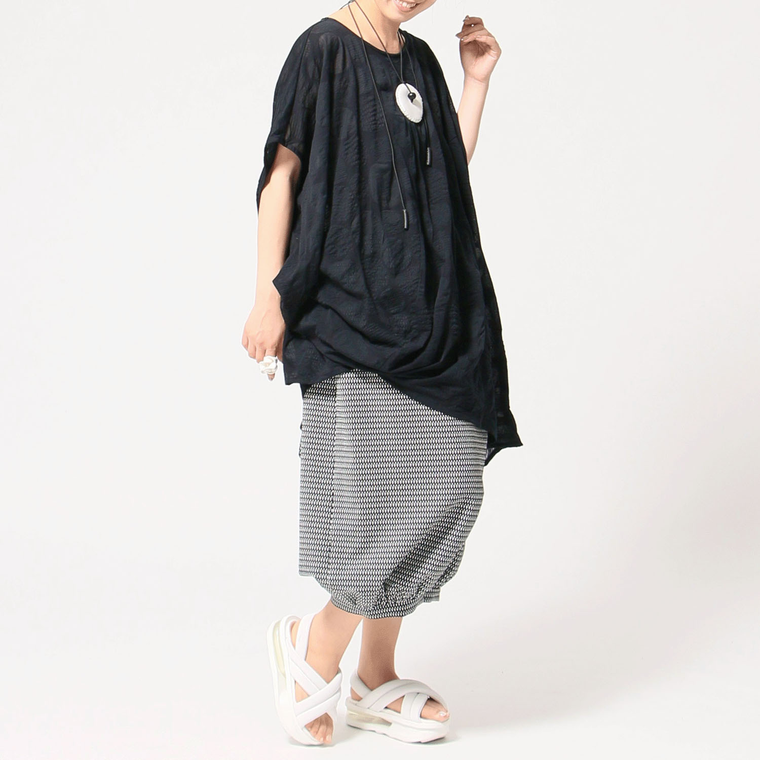 jalan jalan リップル天竺ブラウス - 画像4