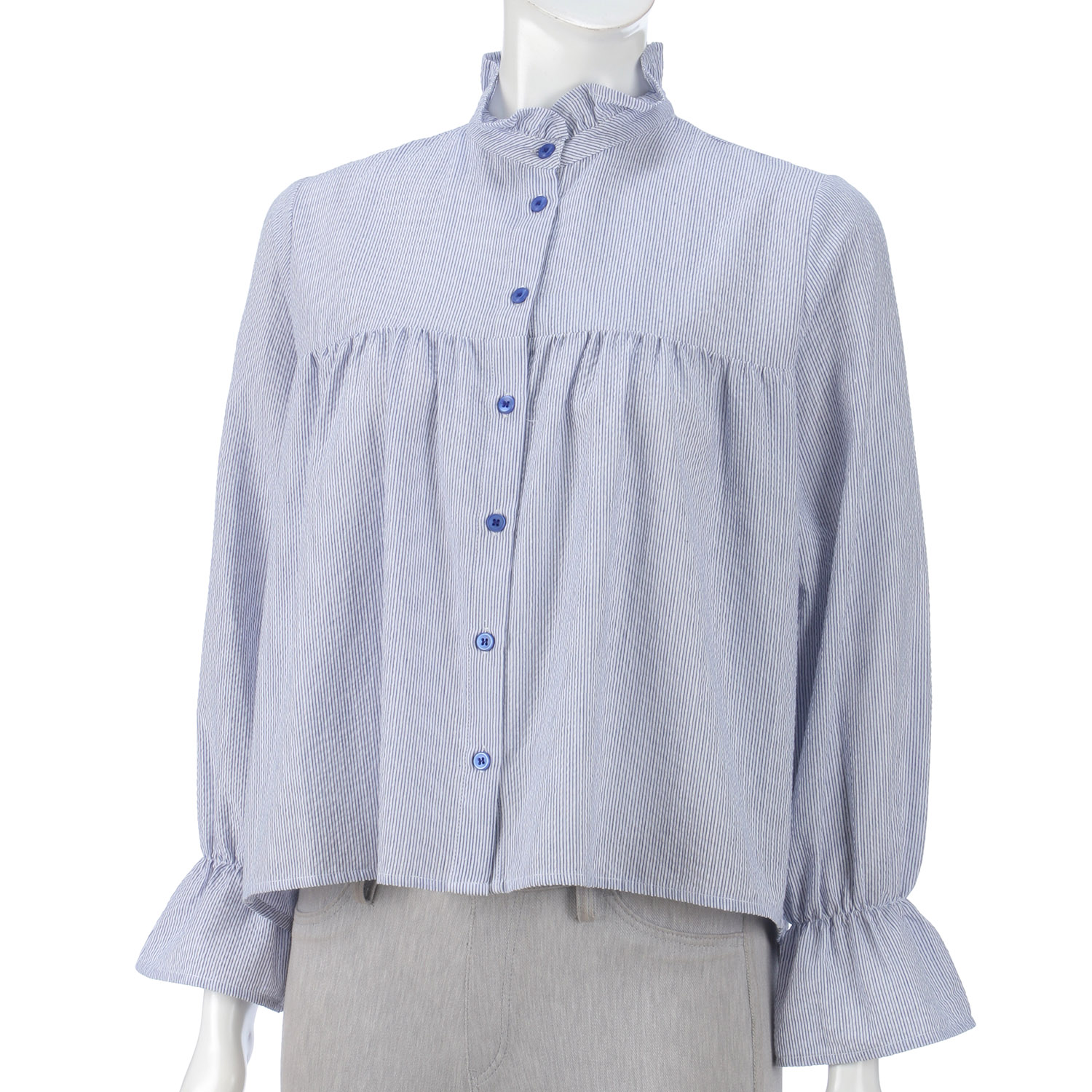 LAPIS ROUGE ストライプブラウス - 画像1