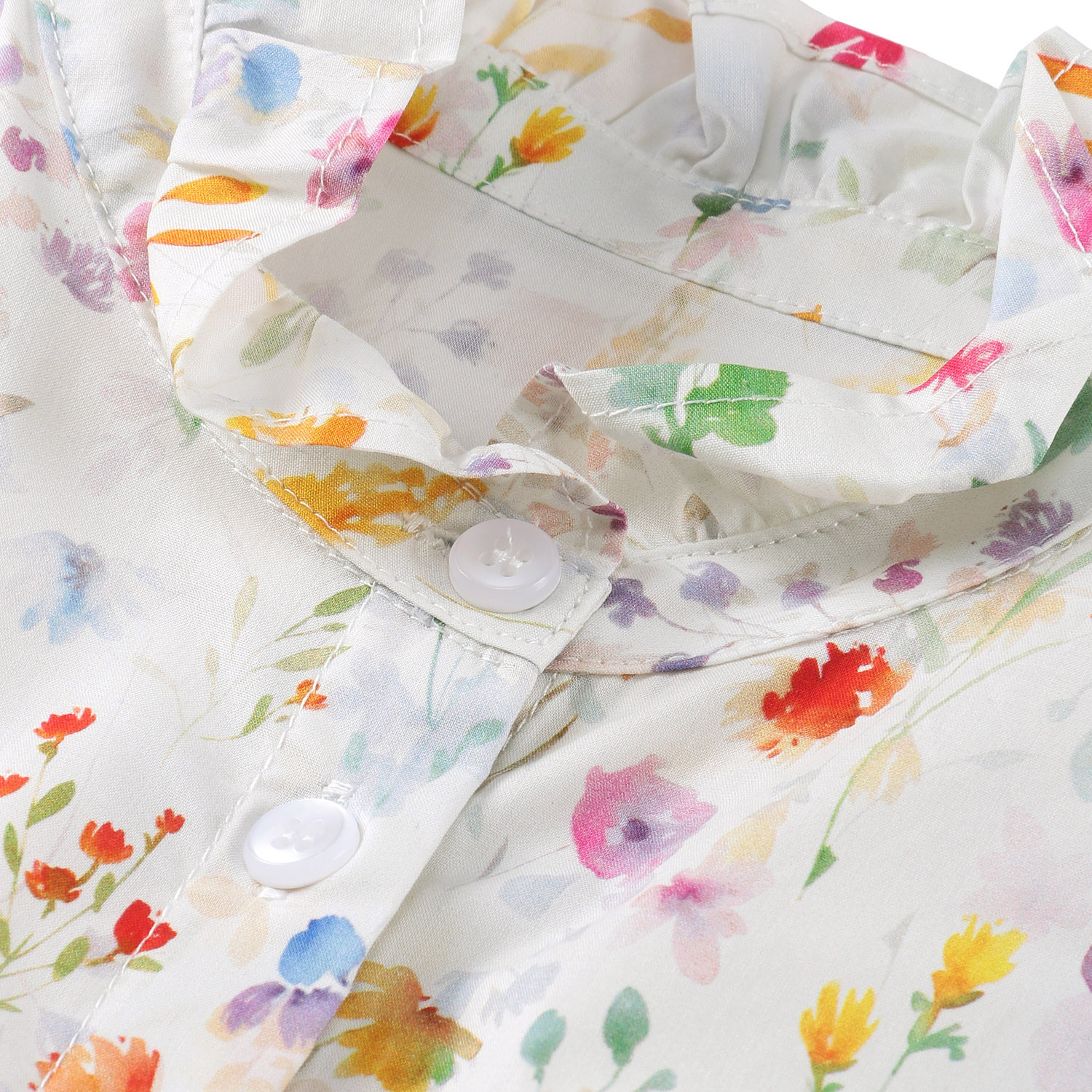 LAPIS ROUGE ボタニカルプリント小ブラウス - 画像4