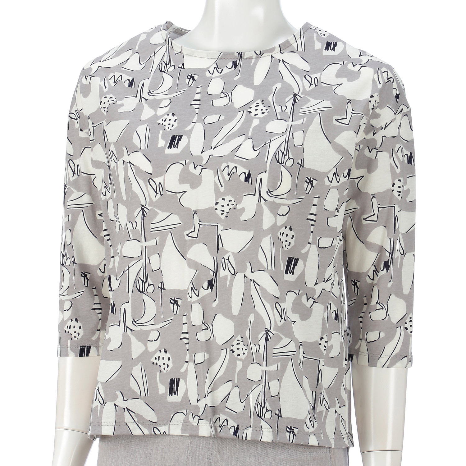 LAPIS ROUGE 幾何柄オーバーサイズプルオーバー - 画像2