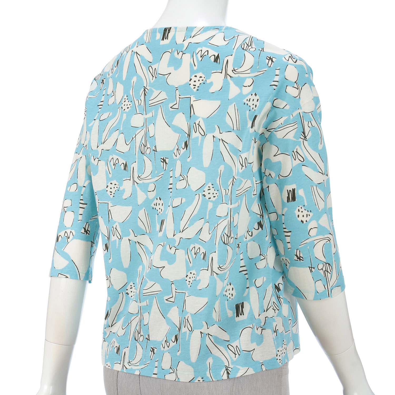 LAPIS ROUGE 幾何柄オーバーサイズプルオーバー - 画像4