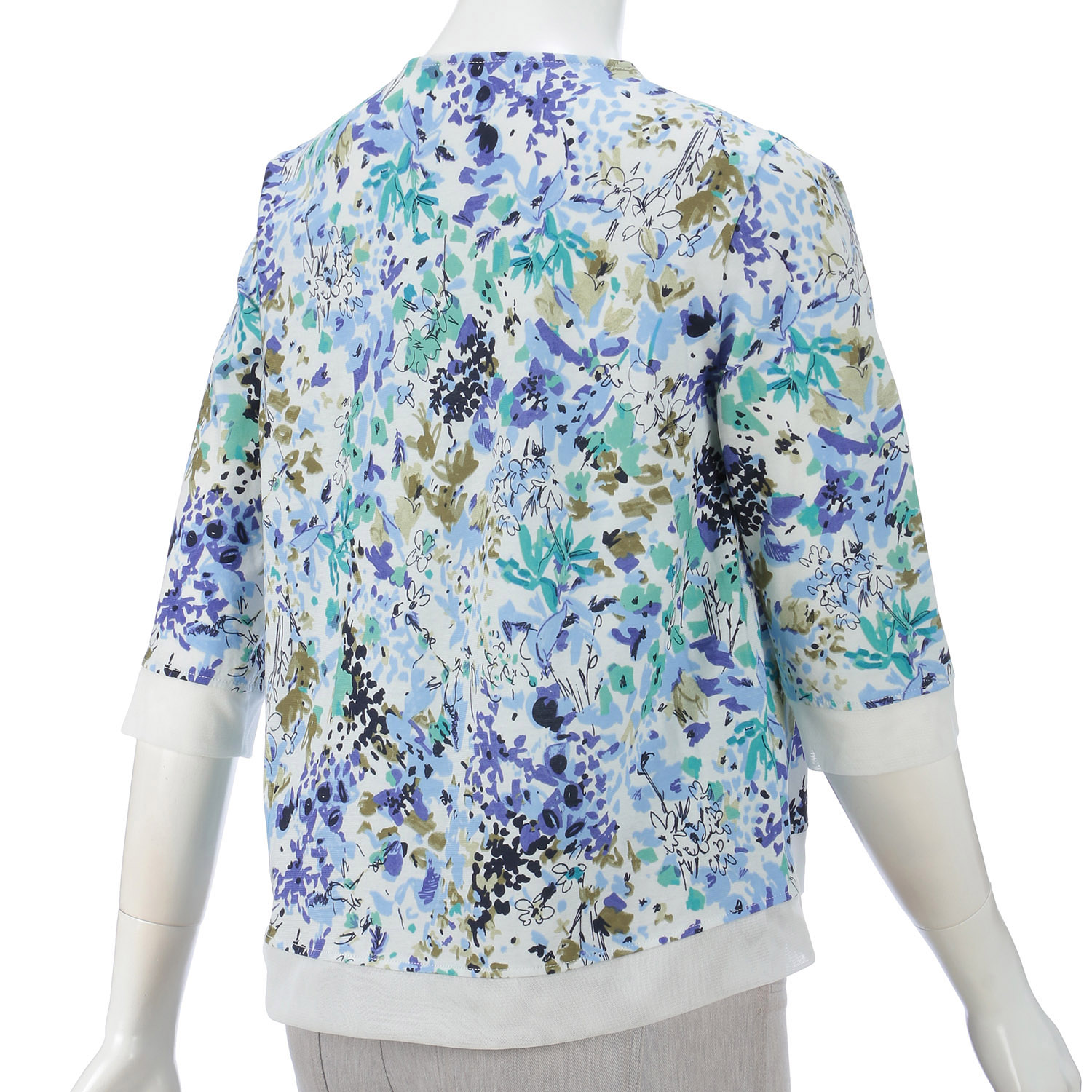 LAPIS ROUGE チュール切替水彩柄プルオーバー - 画像5