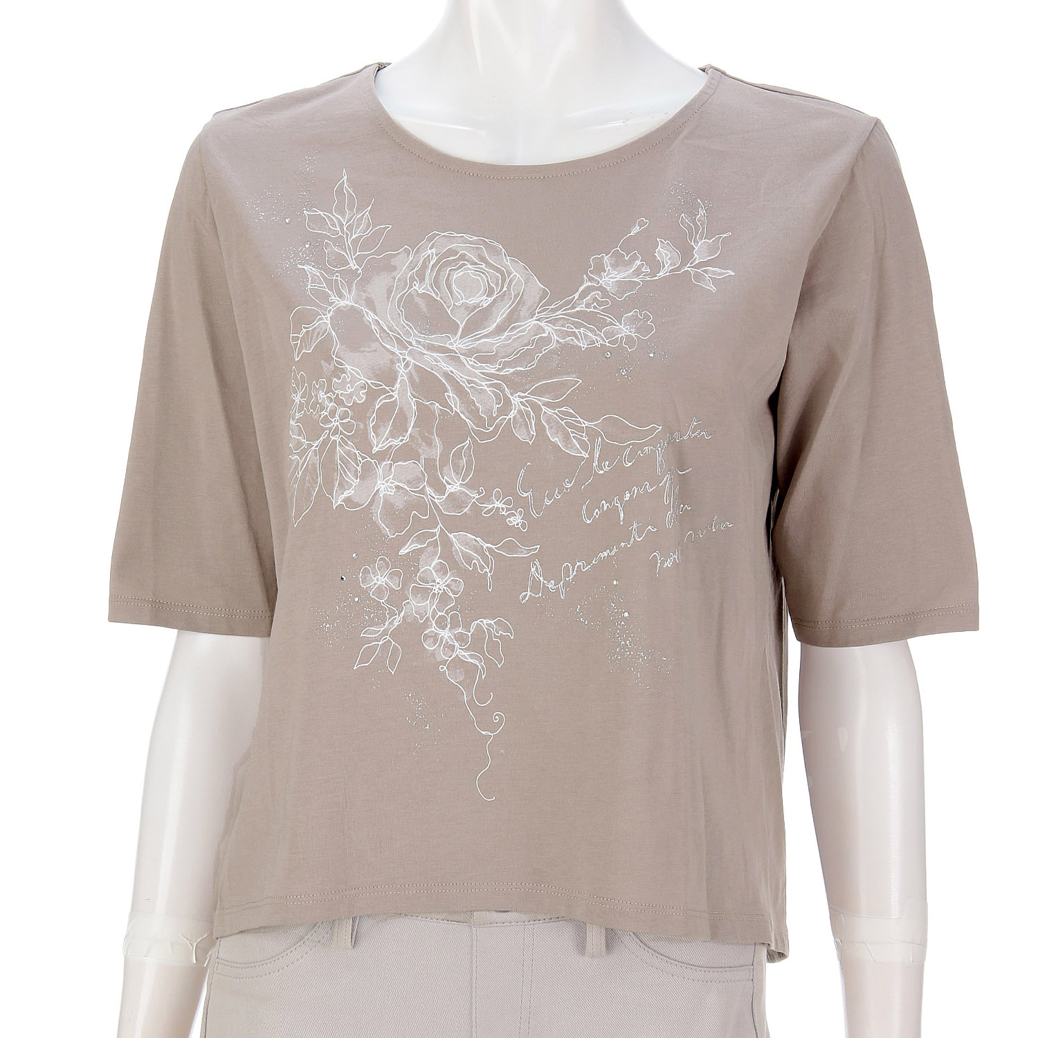 LAPIS ROUGE ばら柄二次加工プルオーバー