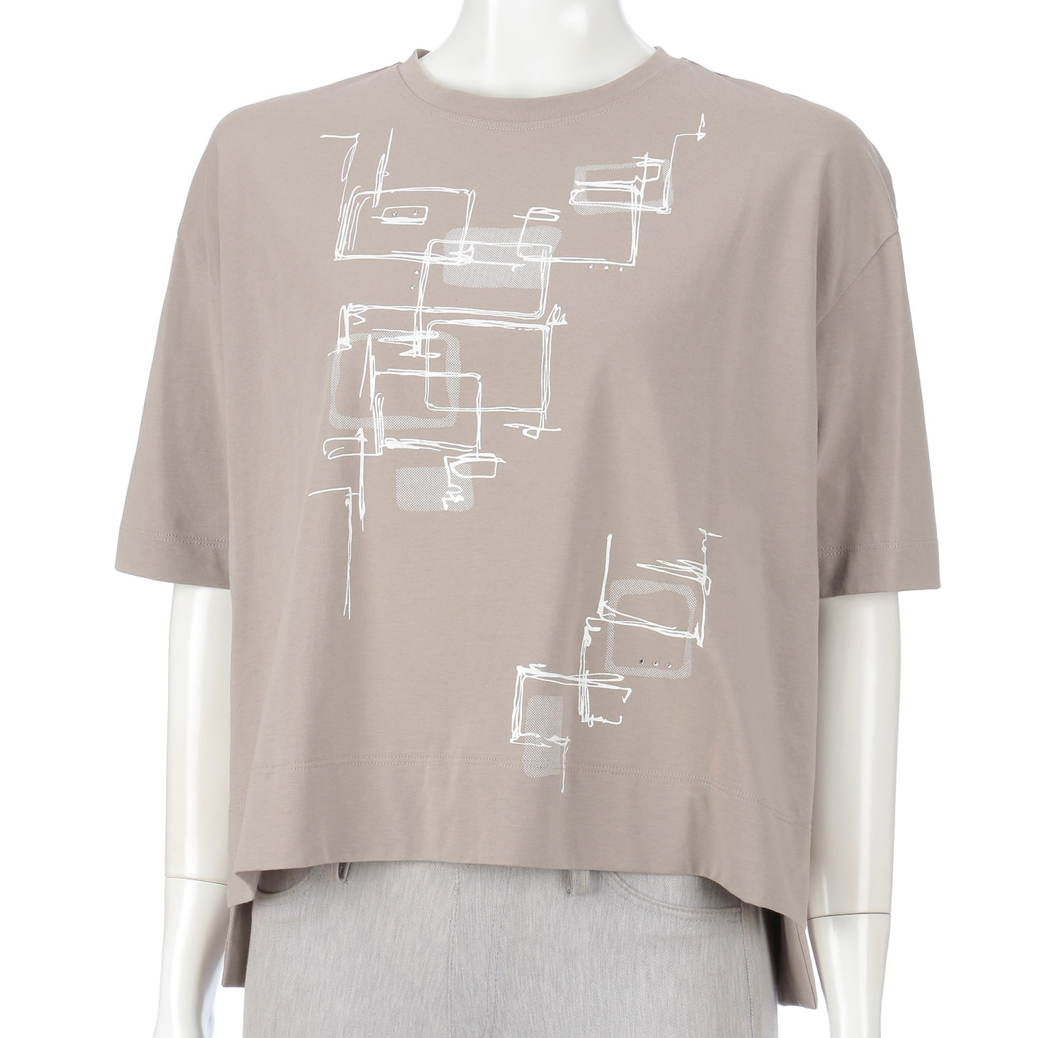 LAPIS ROUGE 幾何柄二次加工プルオーバー - 画像4