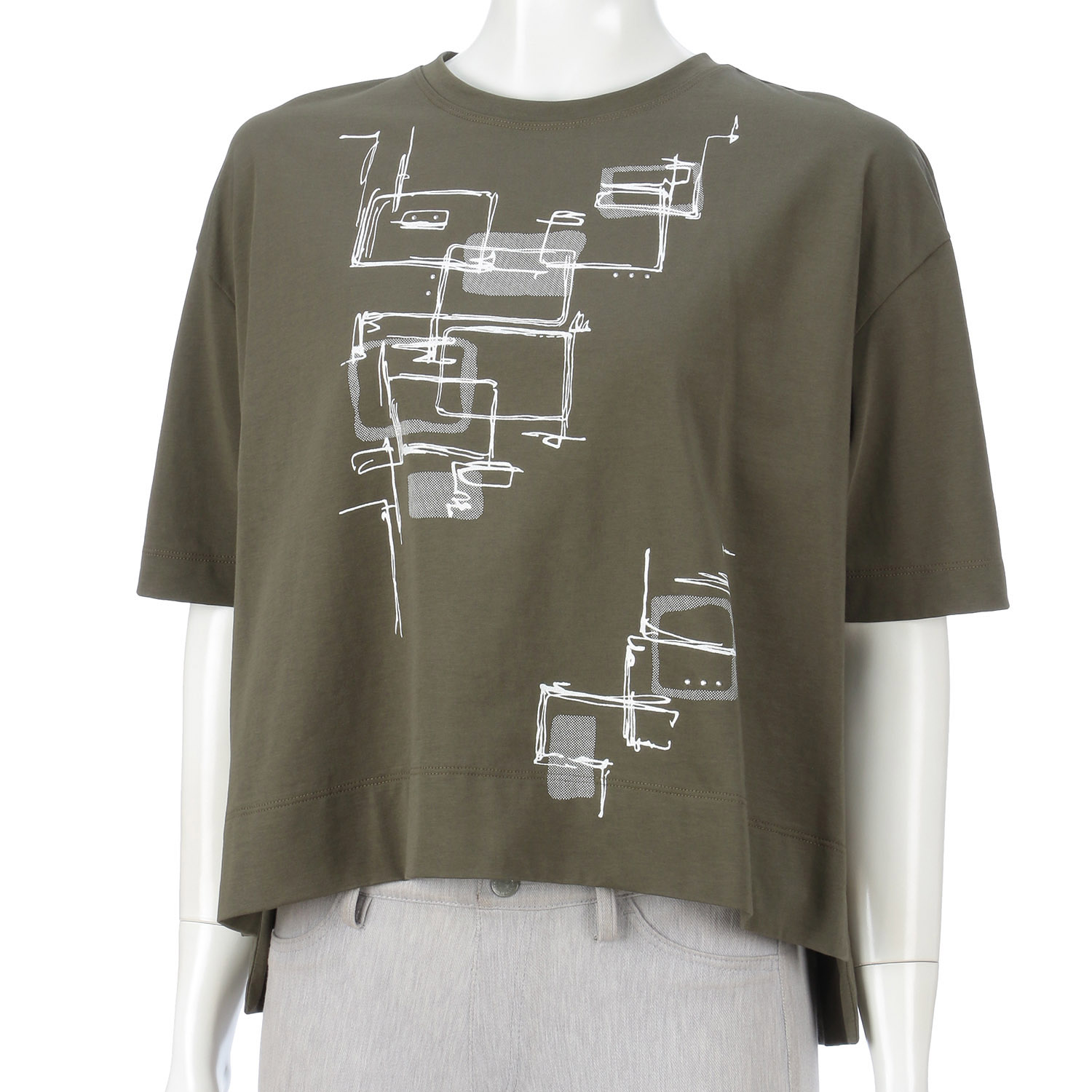 LAPIS ROUGE 幾何柄二次加工プルオーバー - 画像8