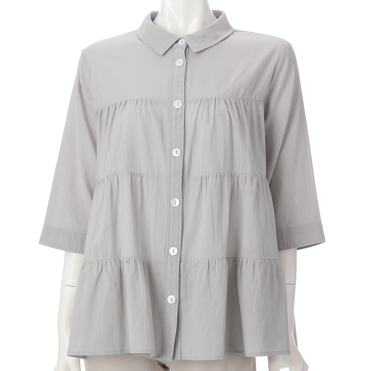 LAPIS ROUGE ギャザーティアードブラウス - 画像4