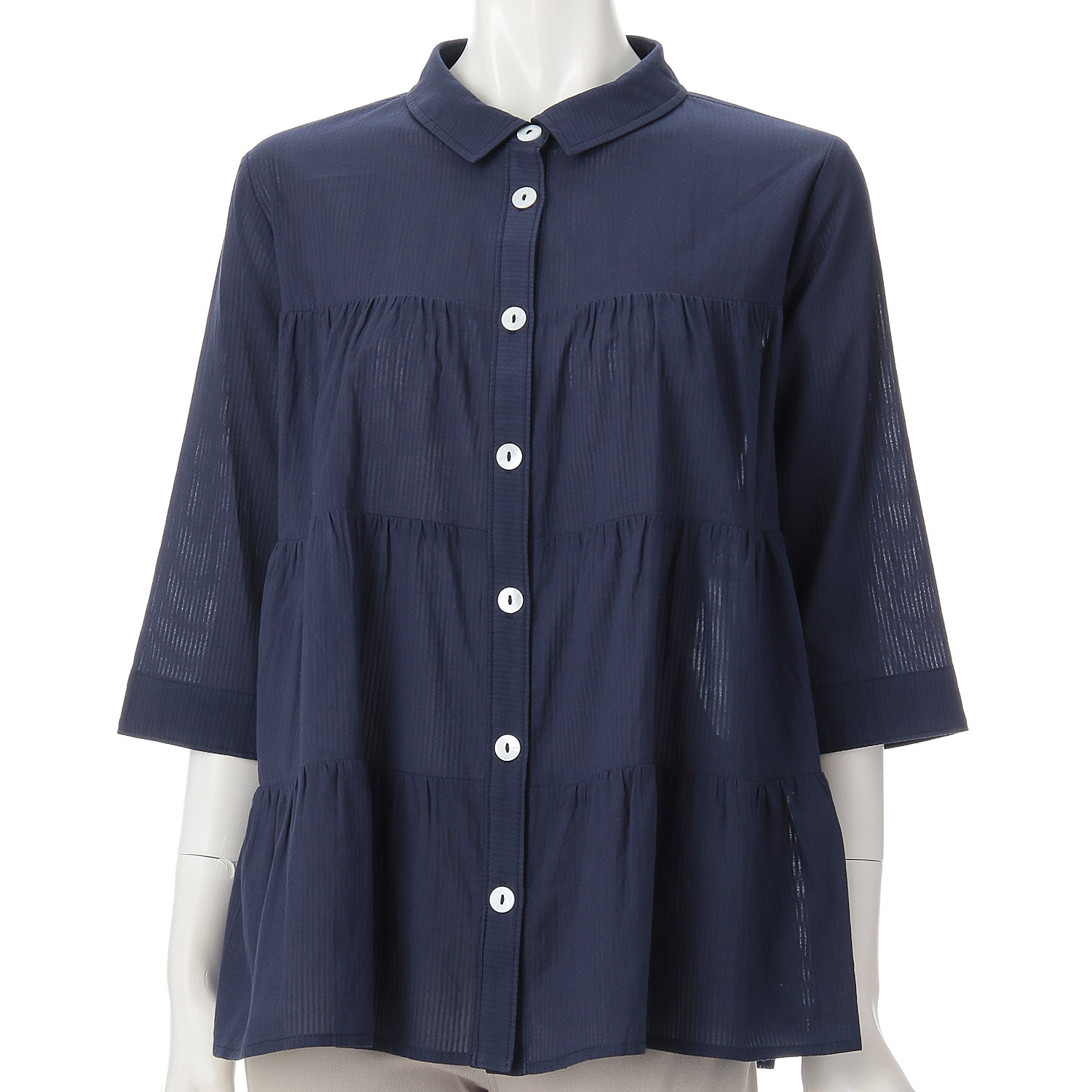 LAPIS ROUGE ギャザーティアードブラウス - 画像5