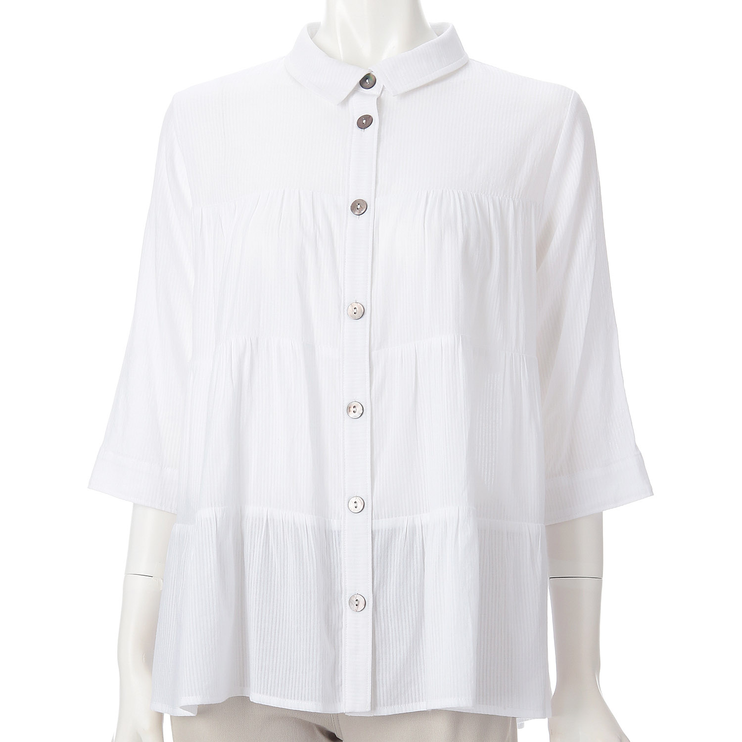 LAPIS ROUGE ギャザーティアードブラウス - 画像1