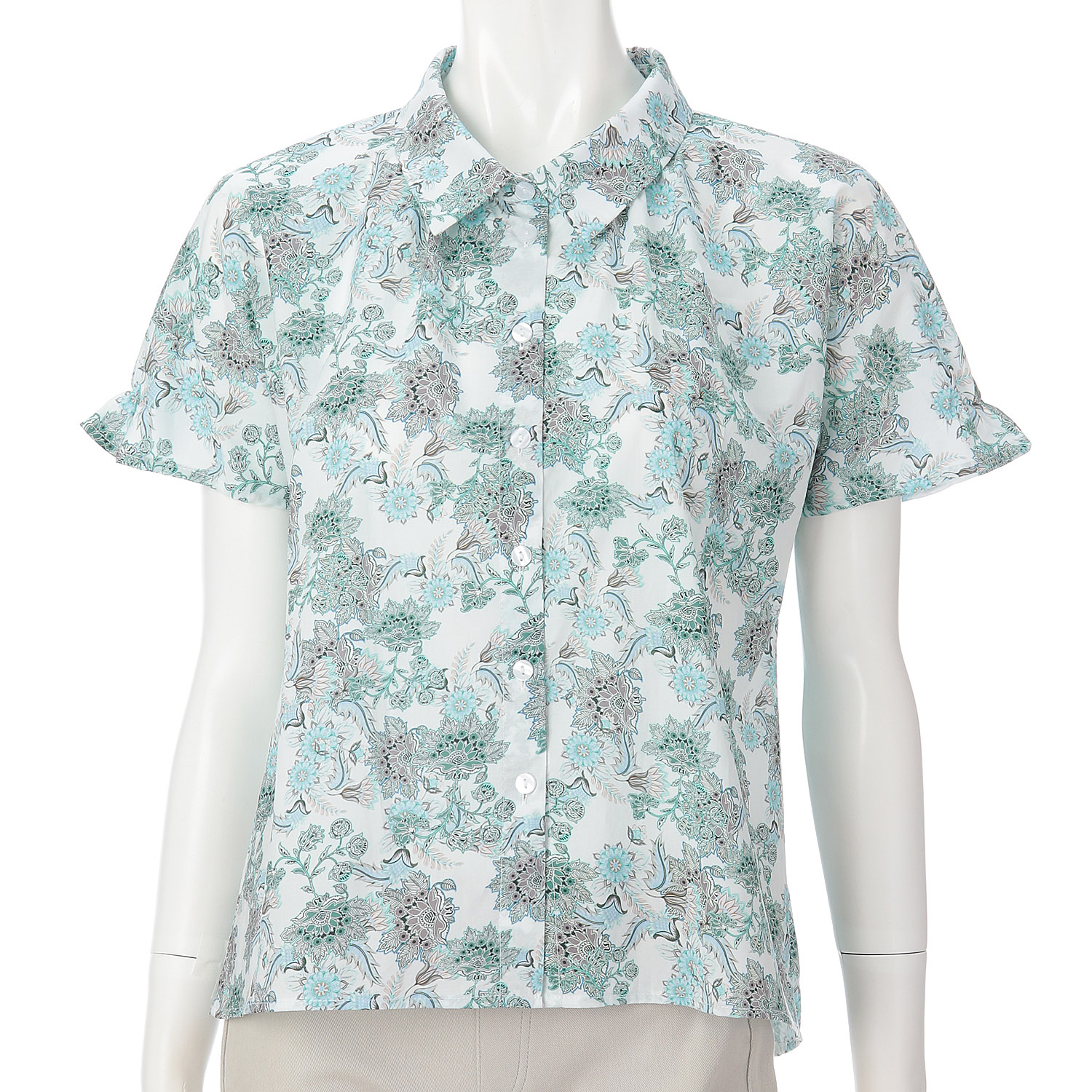 LAPIS ROUGE 大花柄ブラウス - 画像2