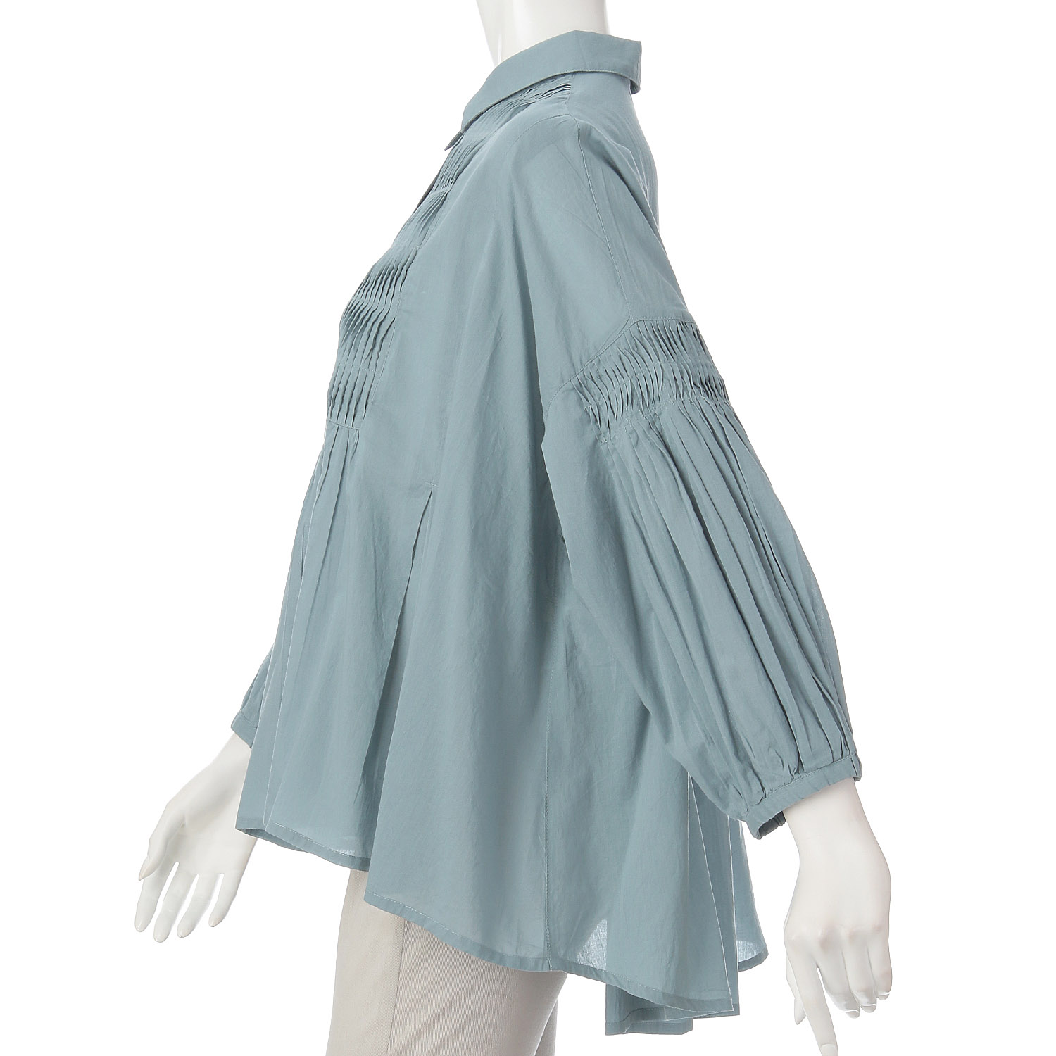 LAPIS ROUGE ピンタック八分袖ブラウス - 画像5