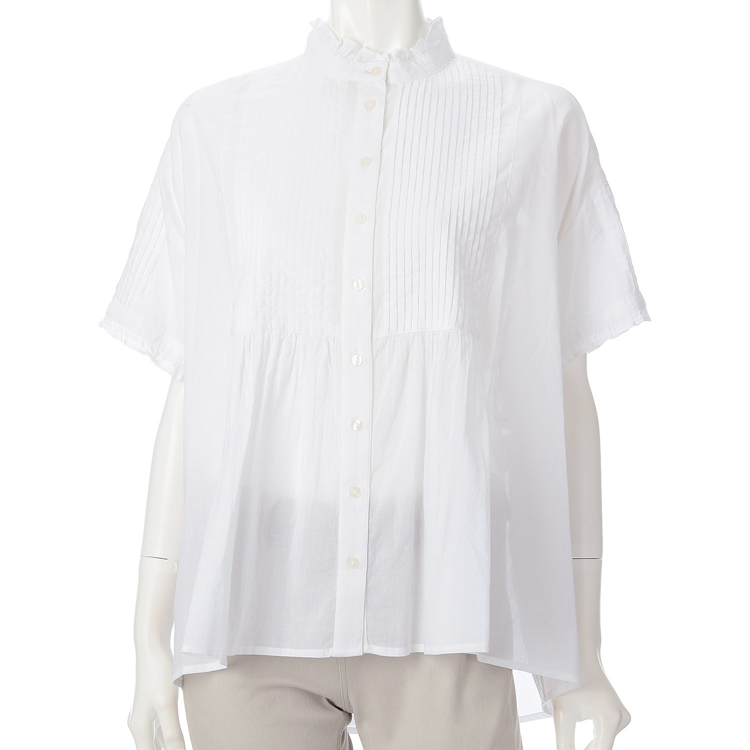 LAPIS ROUGEピンタック半袖ブラウス - 画像2