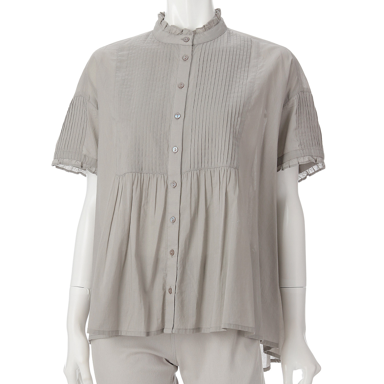 LAPIS ROUGEピンタック半袖ブラウス - 画像3