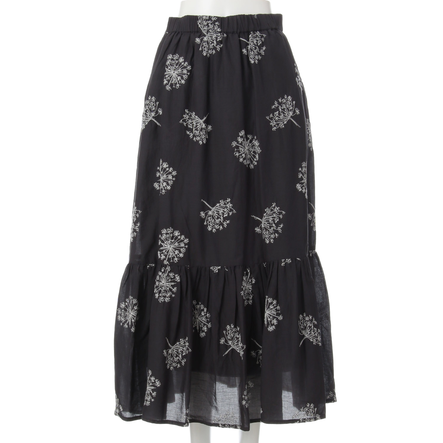 刺繍フレアースカート - 画像1