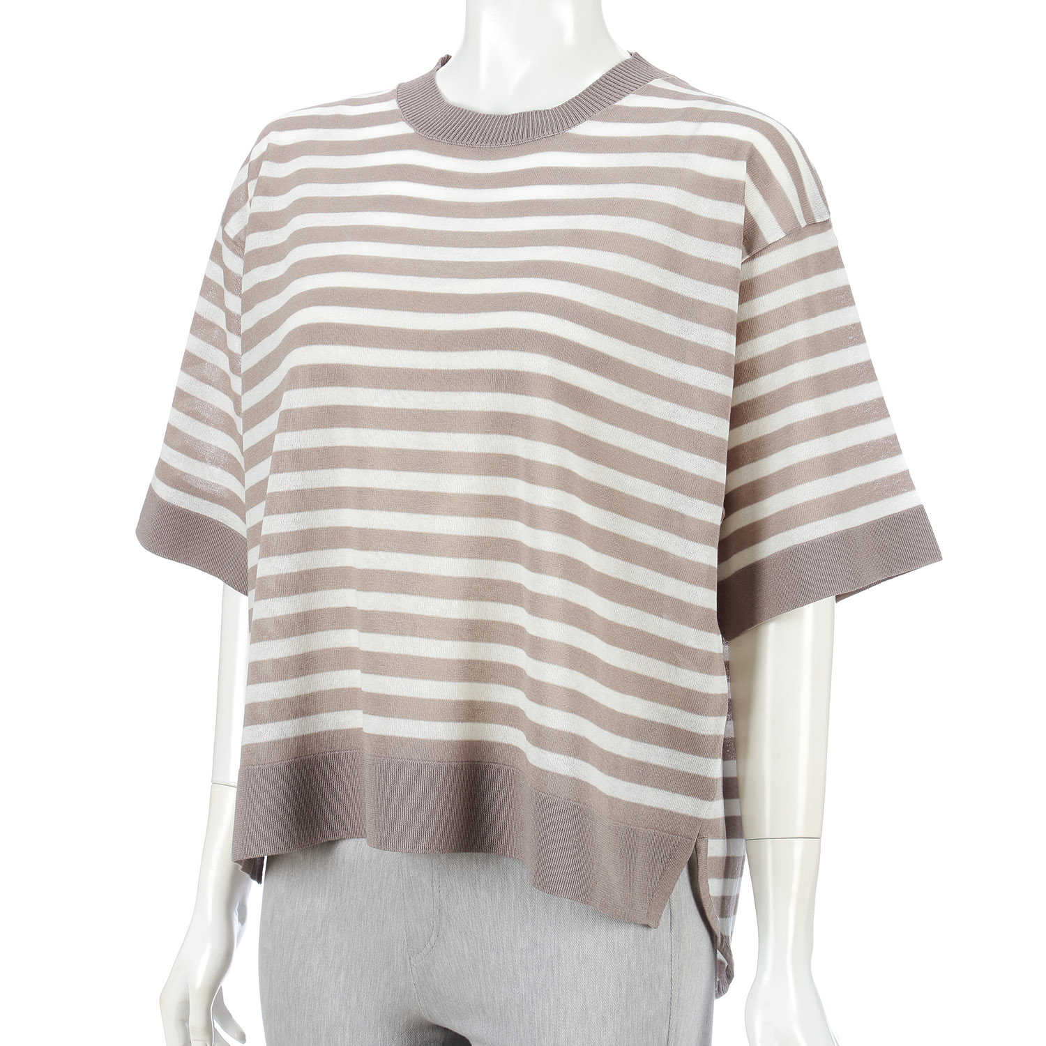 jalanjalan ボーダーニットブラウス - 画像2