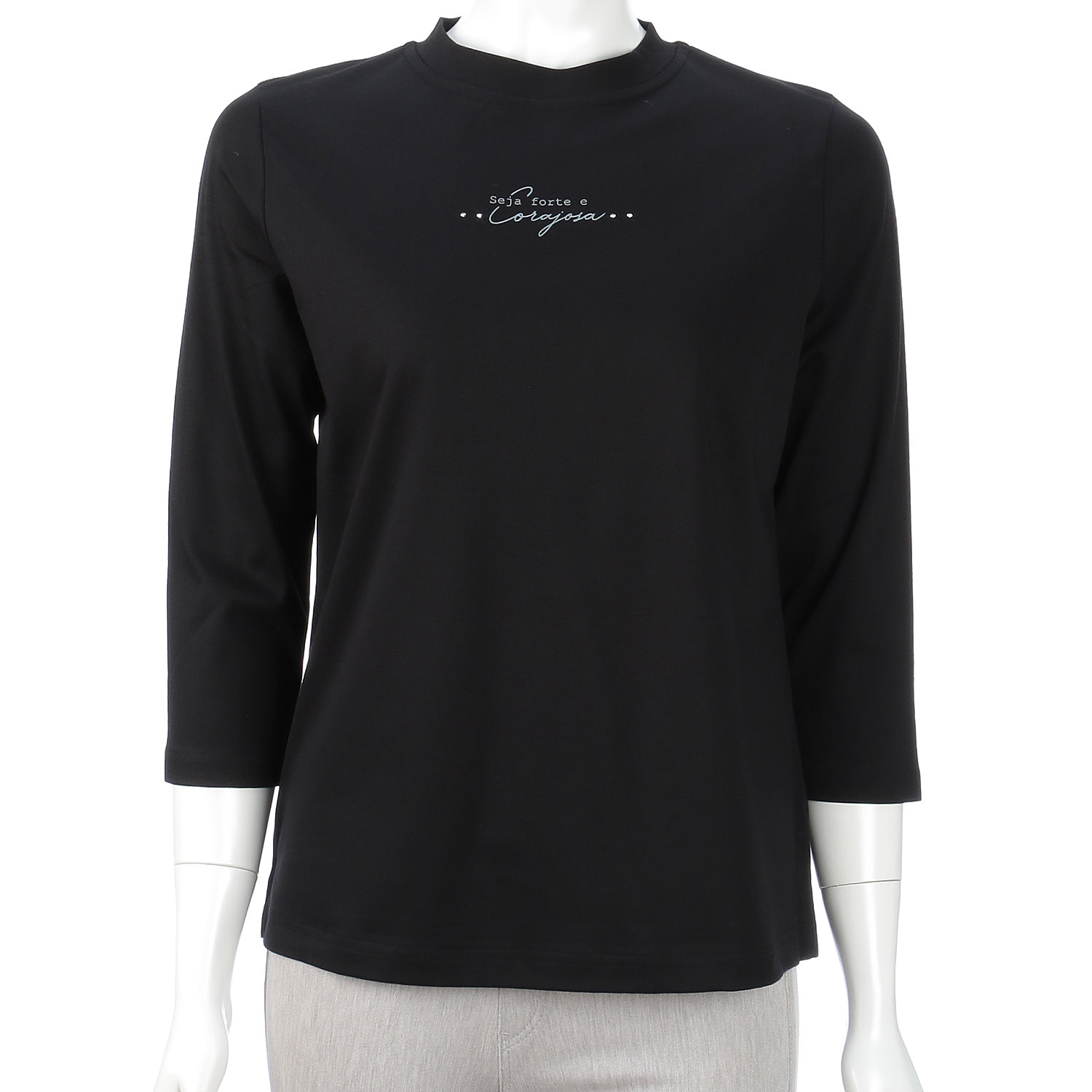 スムース ロゴプリントチビハイネック 7分袖 - 画像2