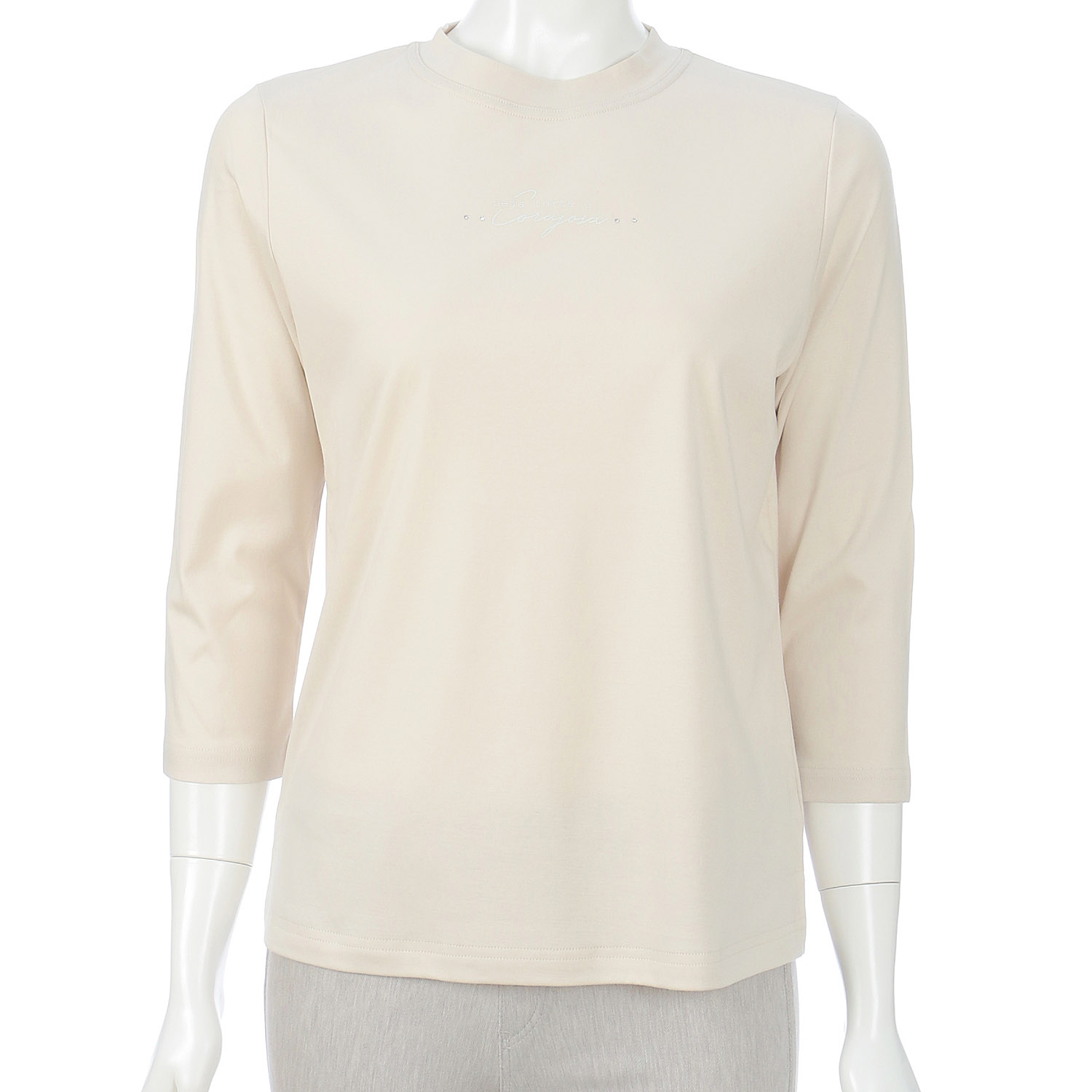 スムース ロゴプリントチビハイネック 7分袖 - 画像3