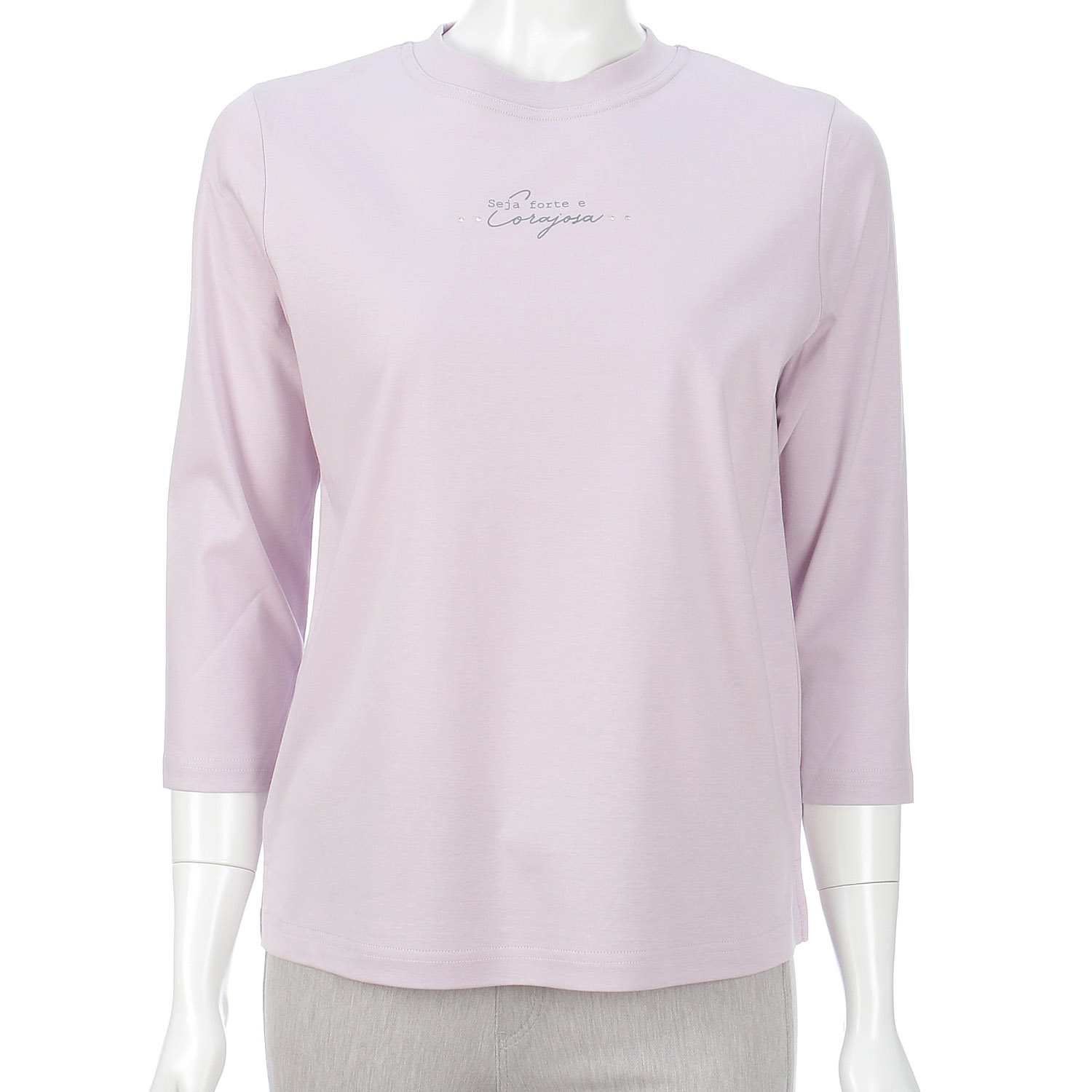 スムース ロゴプリントチビハイネック 7分袖 - 画像1