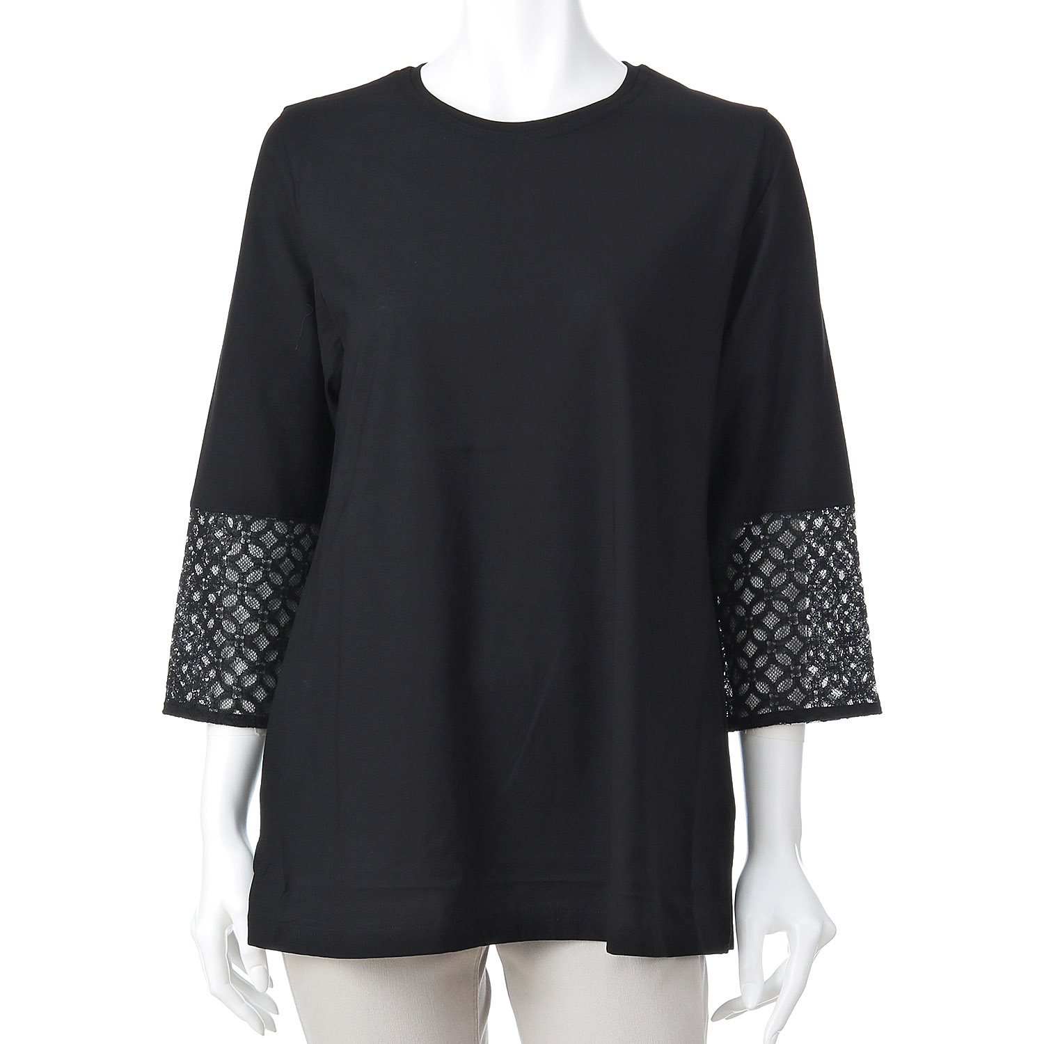 袖レース切替 チュニック 7分袖 - 画像2