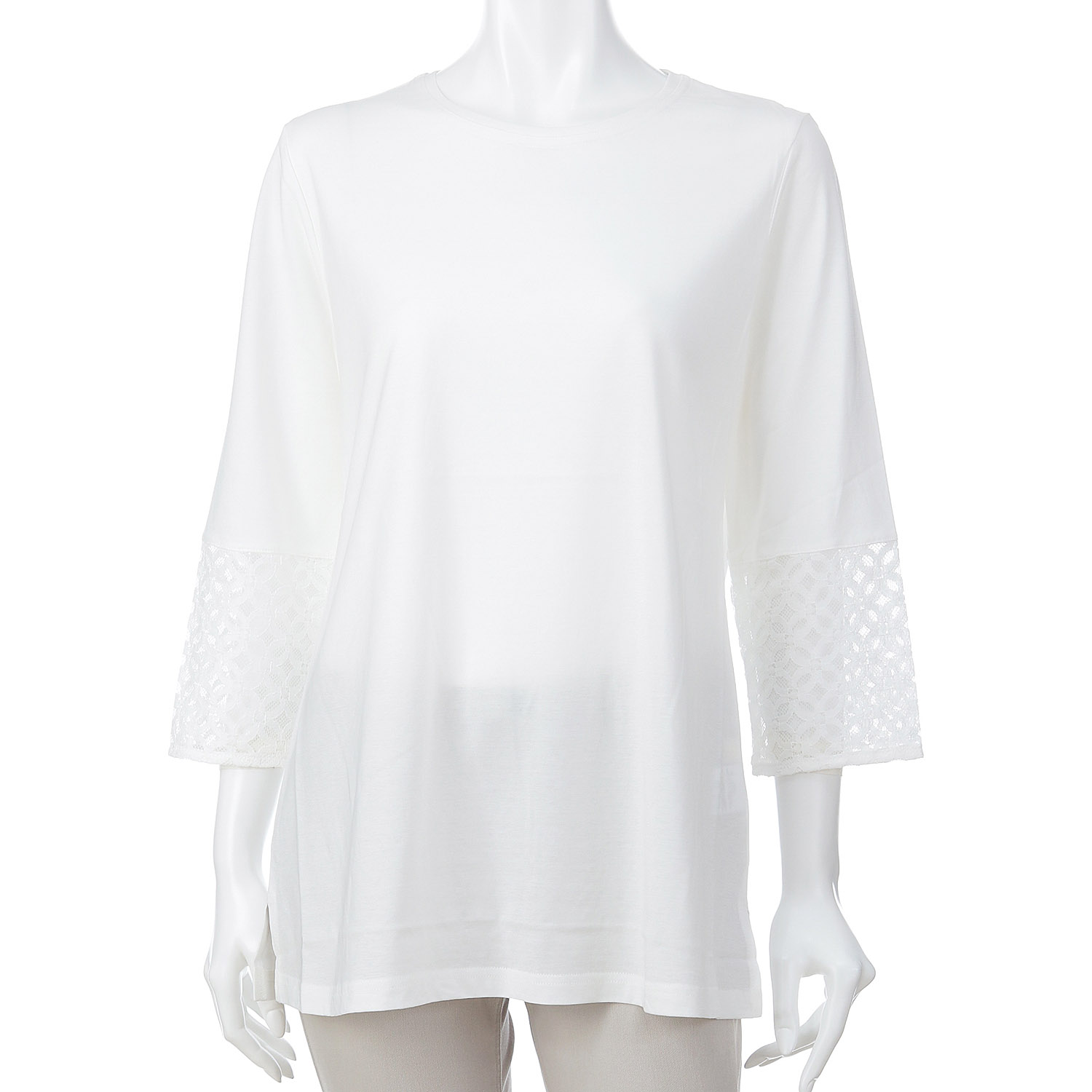 袖レース切替 チュニック 7分袖 - 画像1