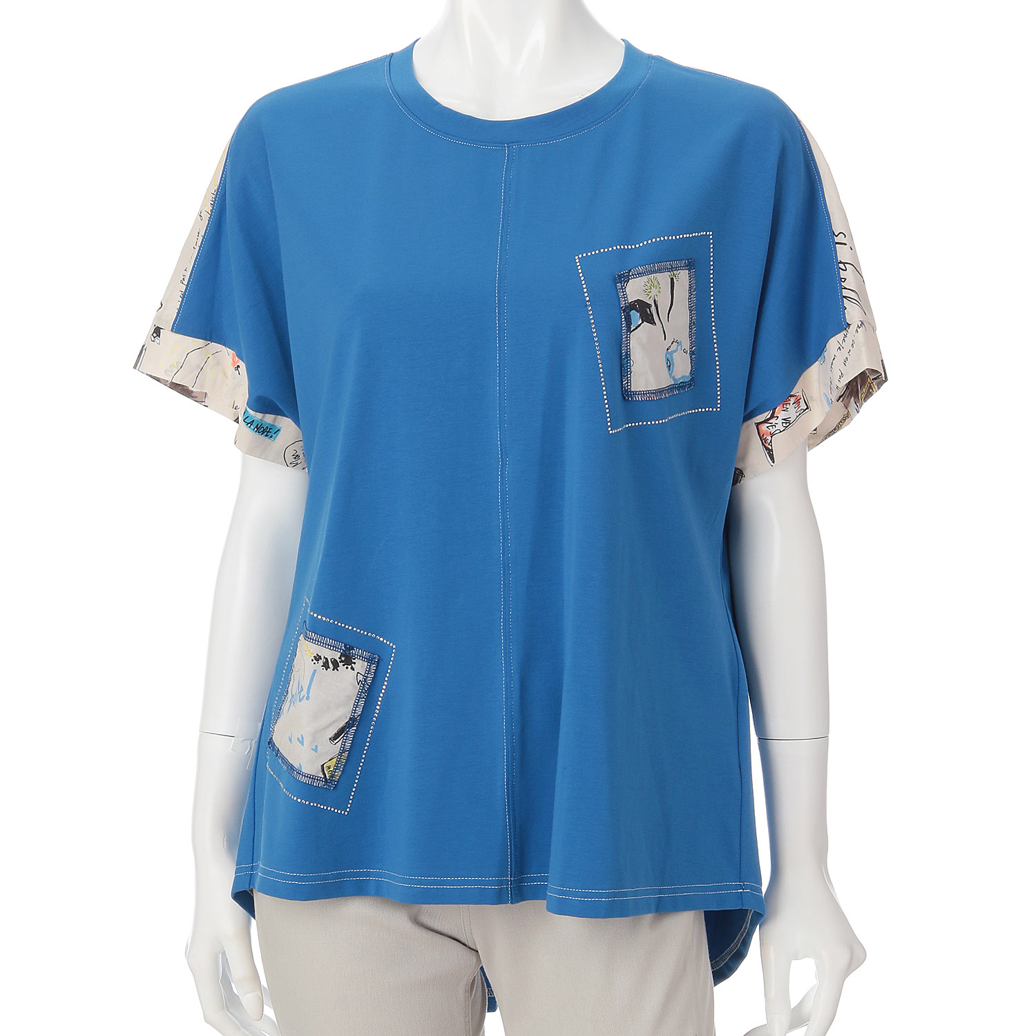 無地×プリントチュニック - 画像1