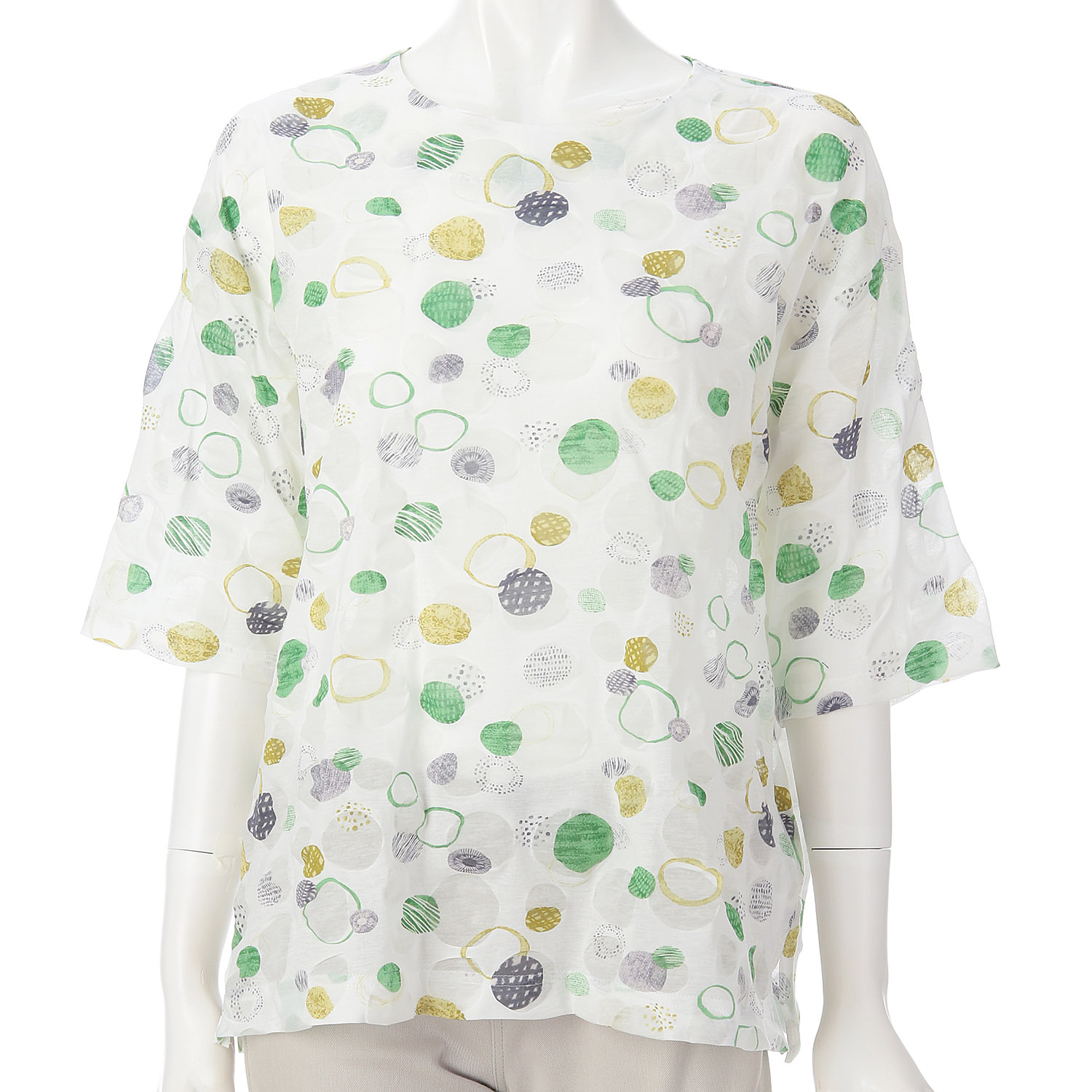 綿塩縮プリントチュニック