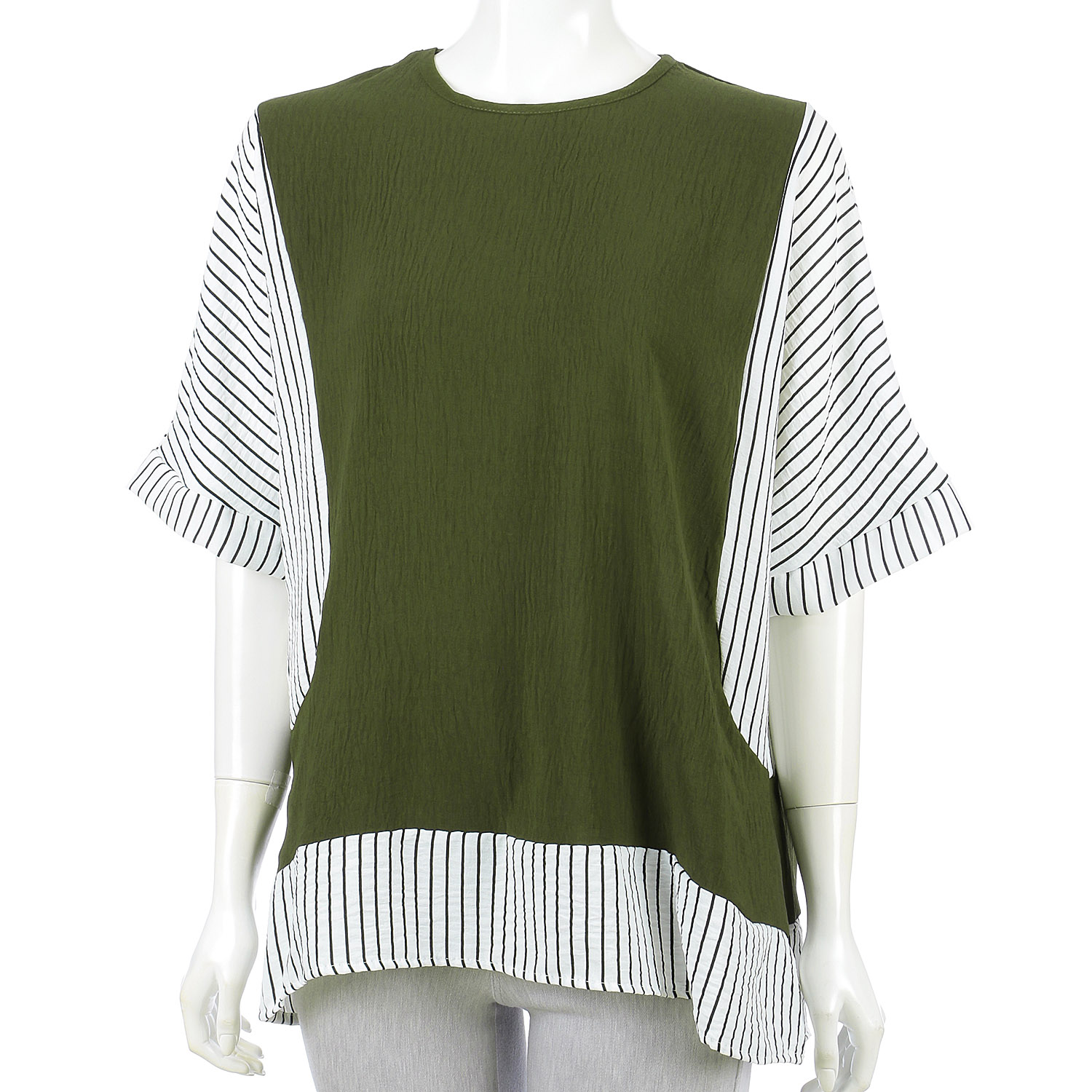 切替ストライプ柄チュニック - 画像3