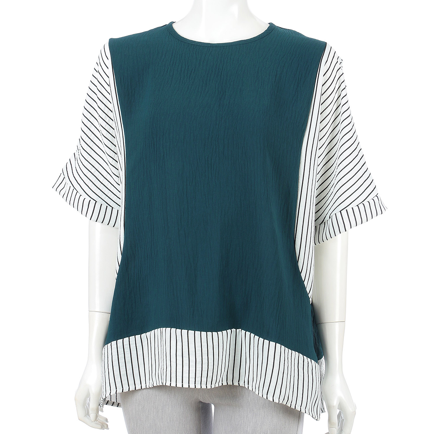 切替ストライプ柄チュニック - 画像4