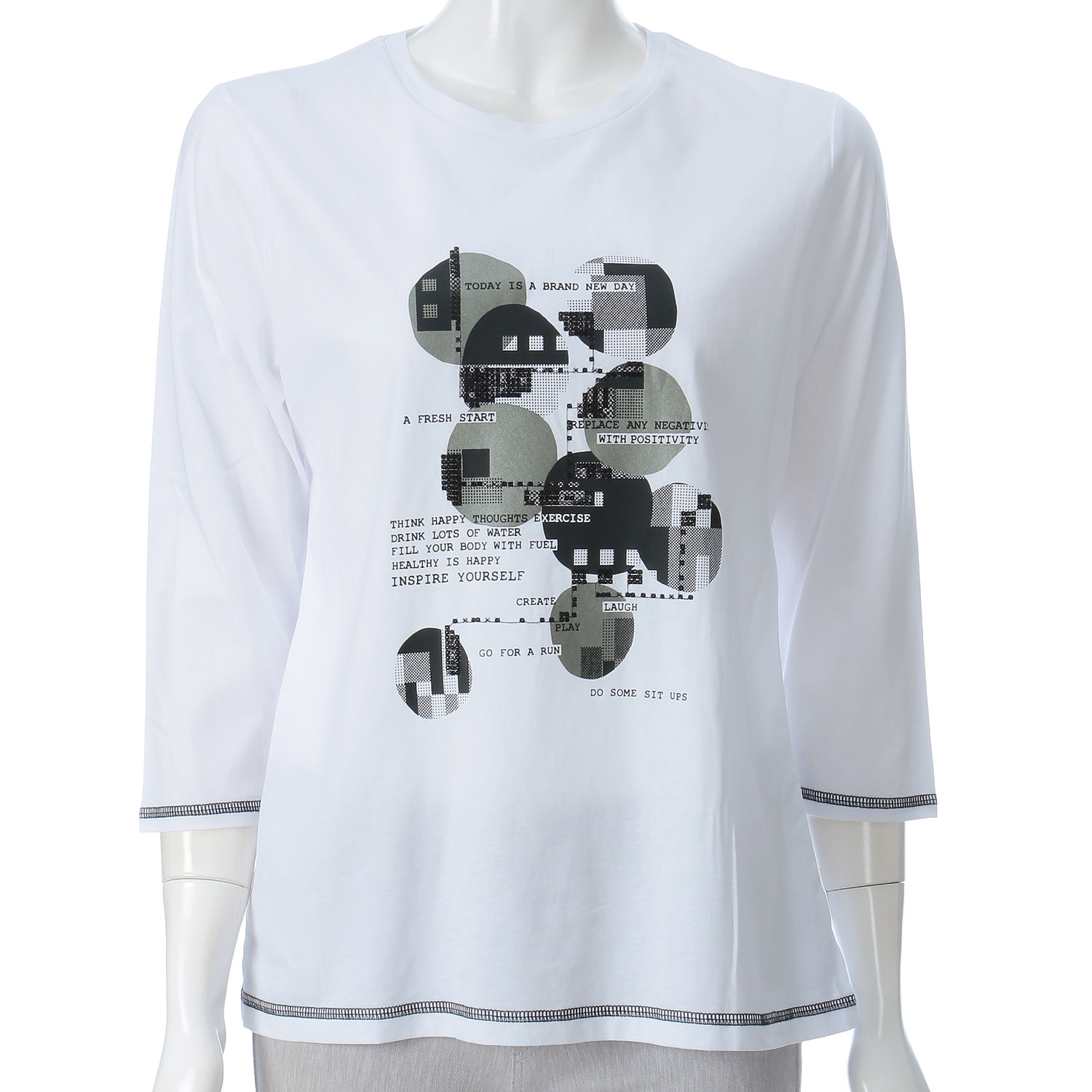 プリント7分袖Tシャツ - 画像2