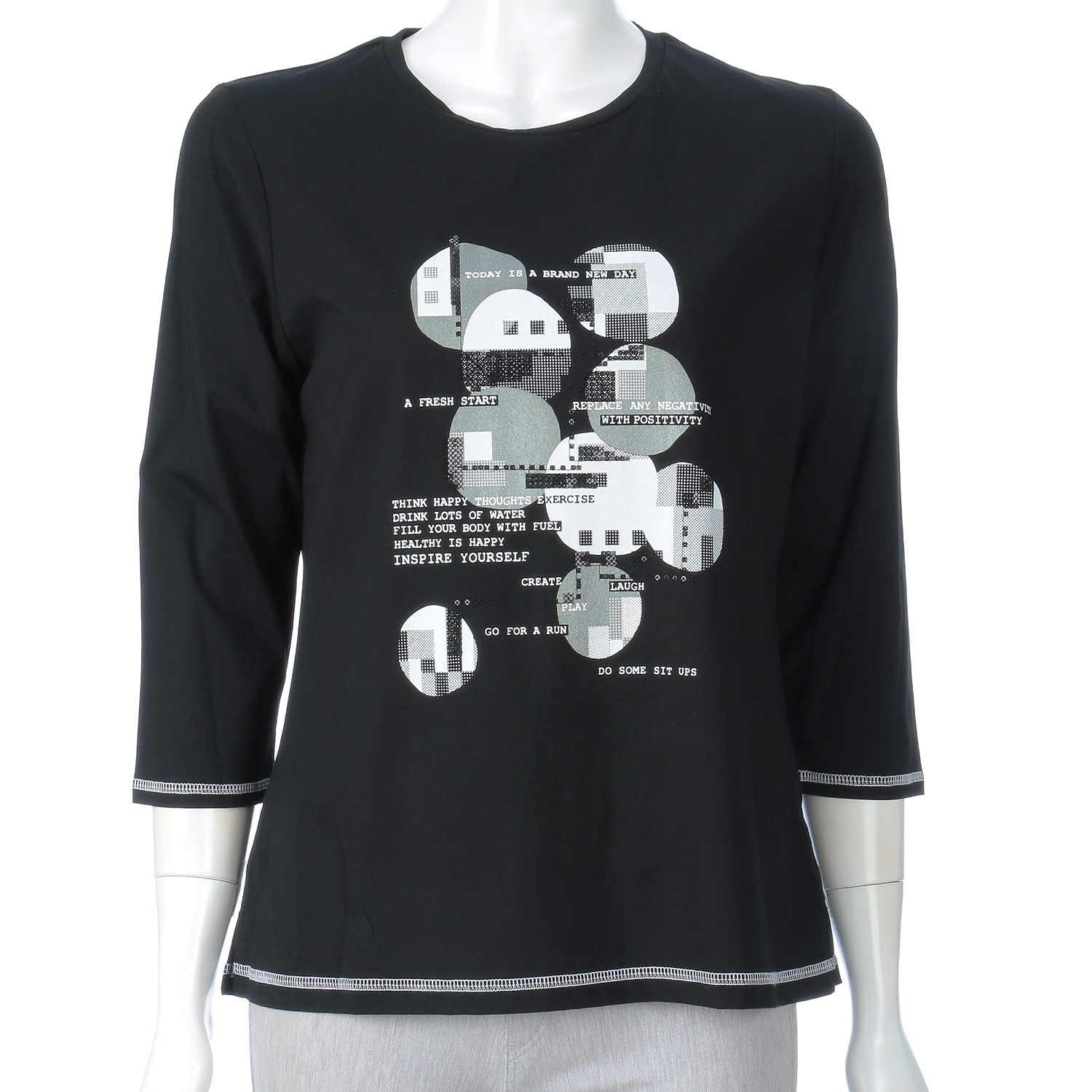 プリント7分袖Tシャツ - 画像3