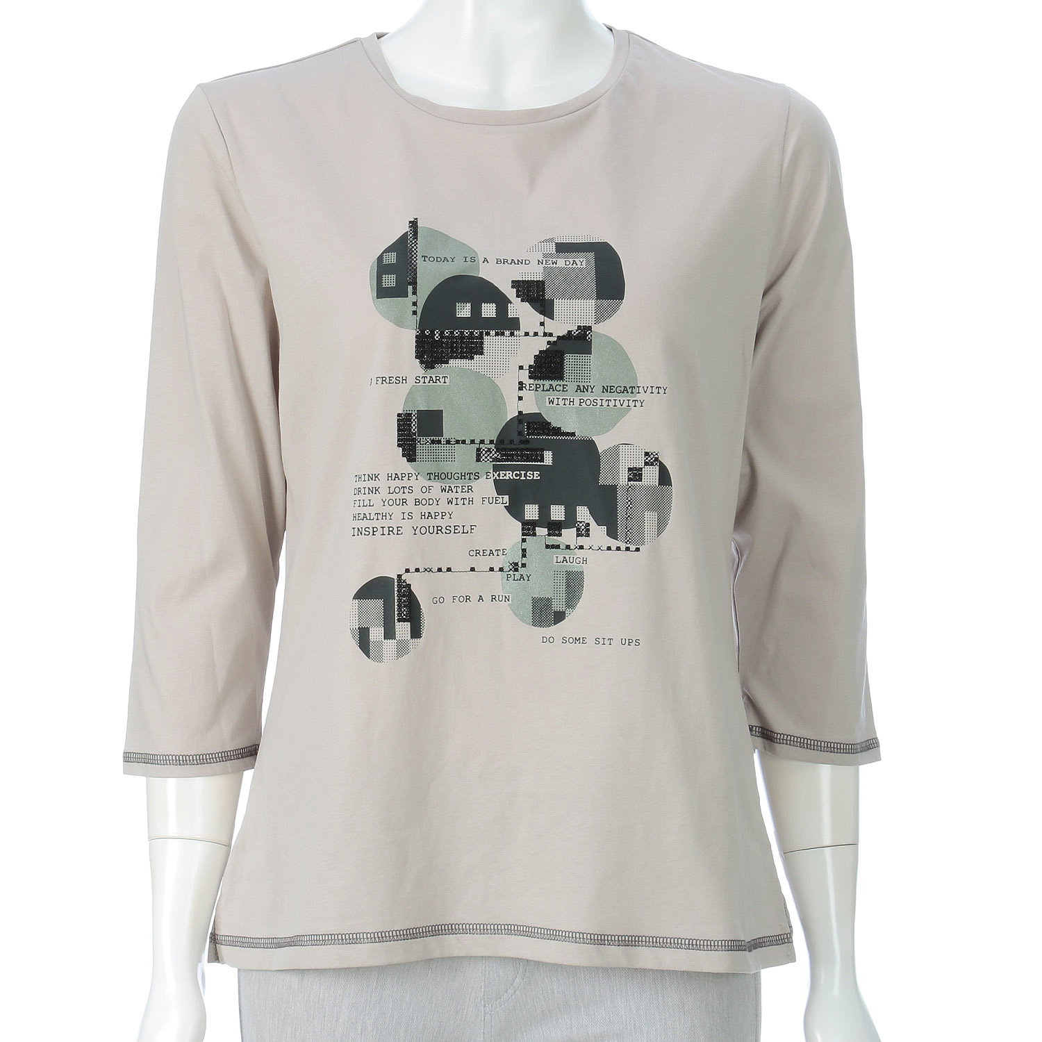 プリント7分袖Tシャツ - 画像1