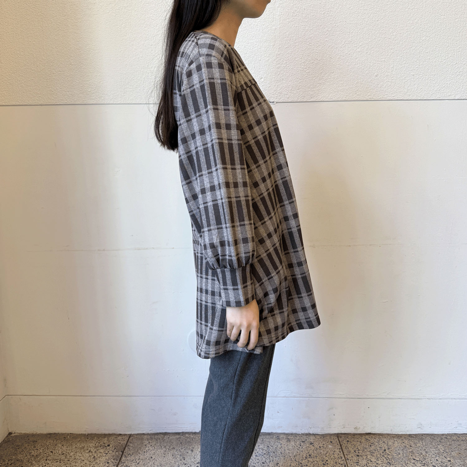 Myauris ネコモチーフチェック柄チュニック - 画像4