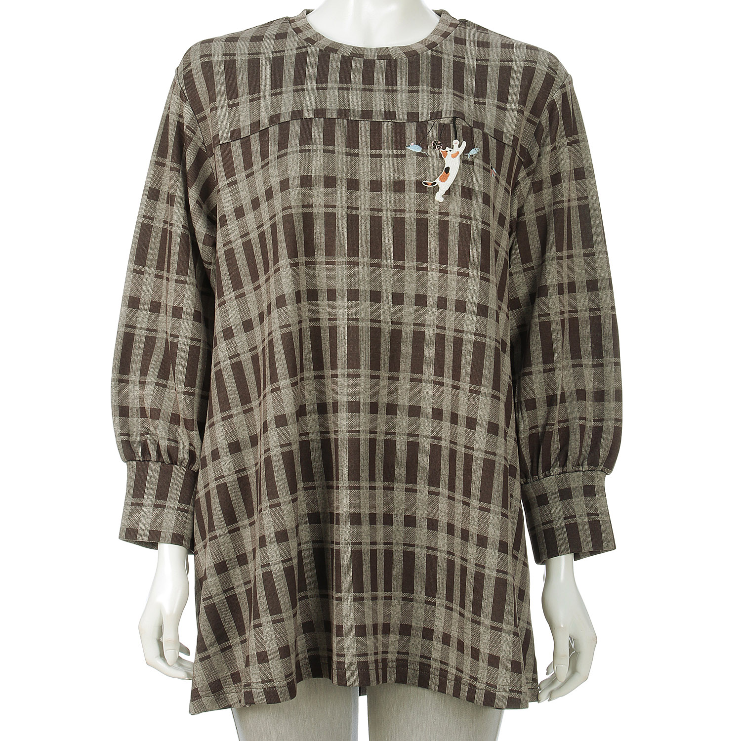 Myauris ネコモチーフチェック柄チュニック - 画像7