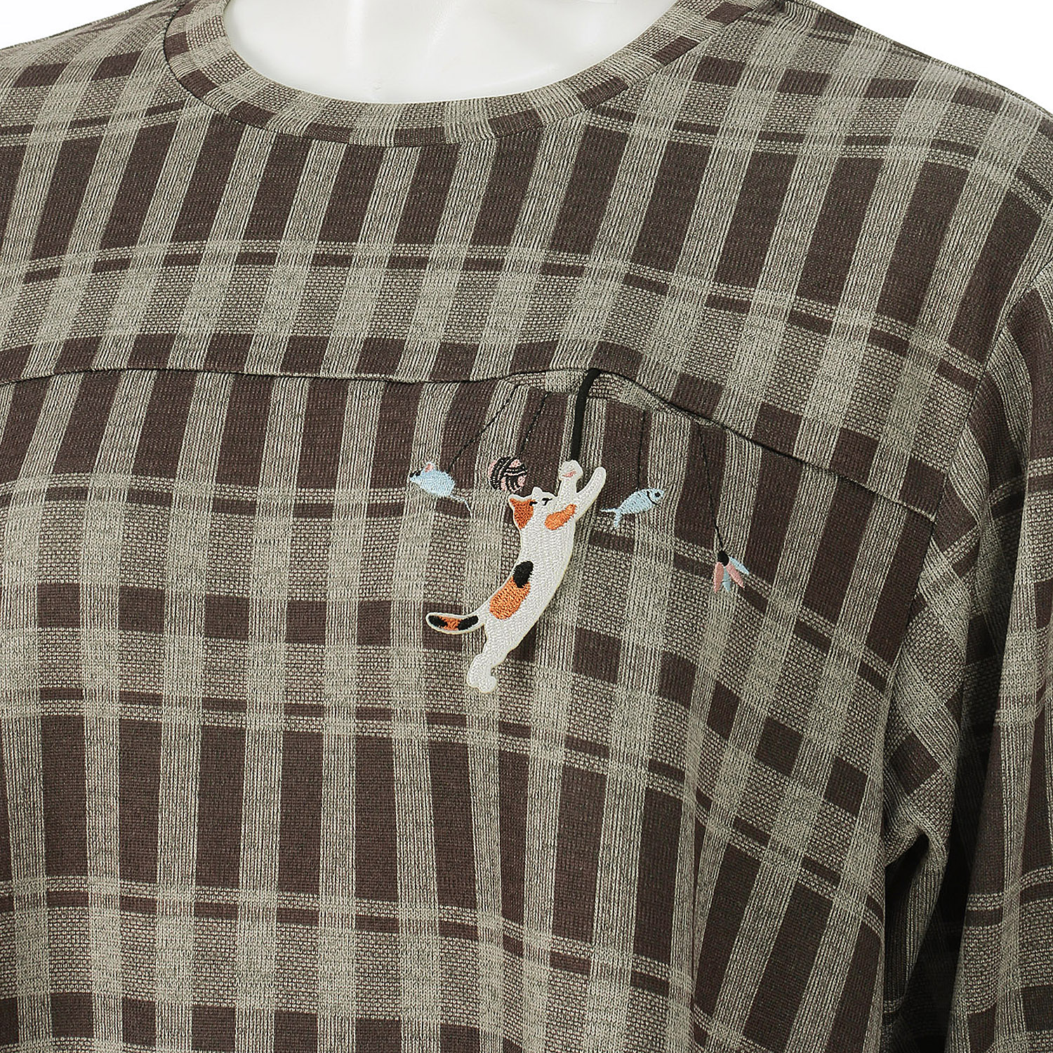 Myauris ネコモチーフチェック柄チュニック - 画像9