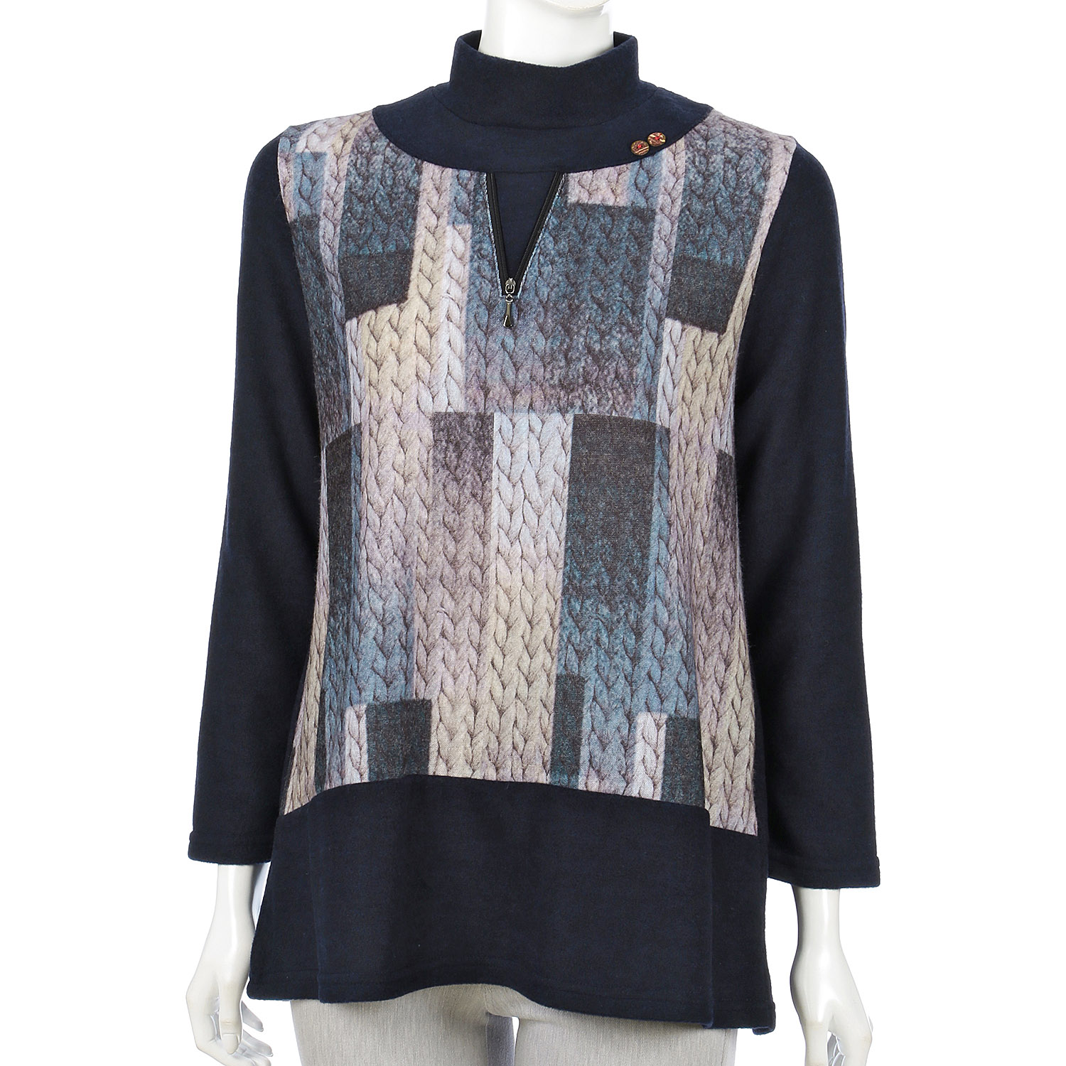 縄柄前ファスナーチュニック - 画像3