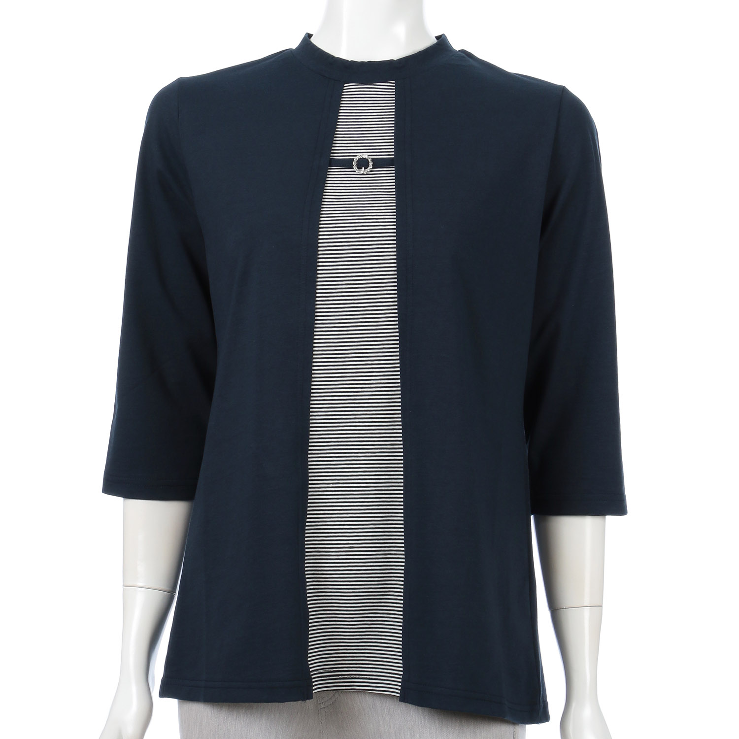 リング付きボーダー切り替えチュニック - 画像8