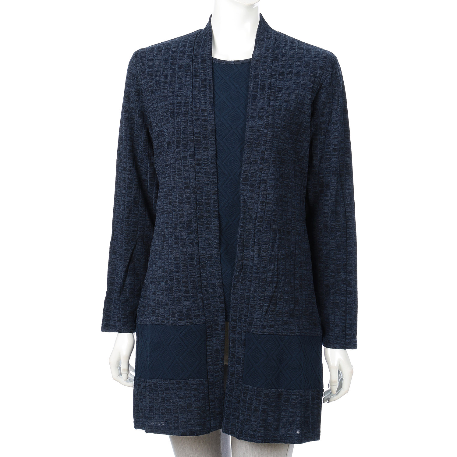 リブ×膨れ素材切替カットアンサンブル - 画像8