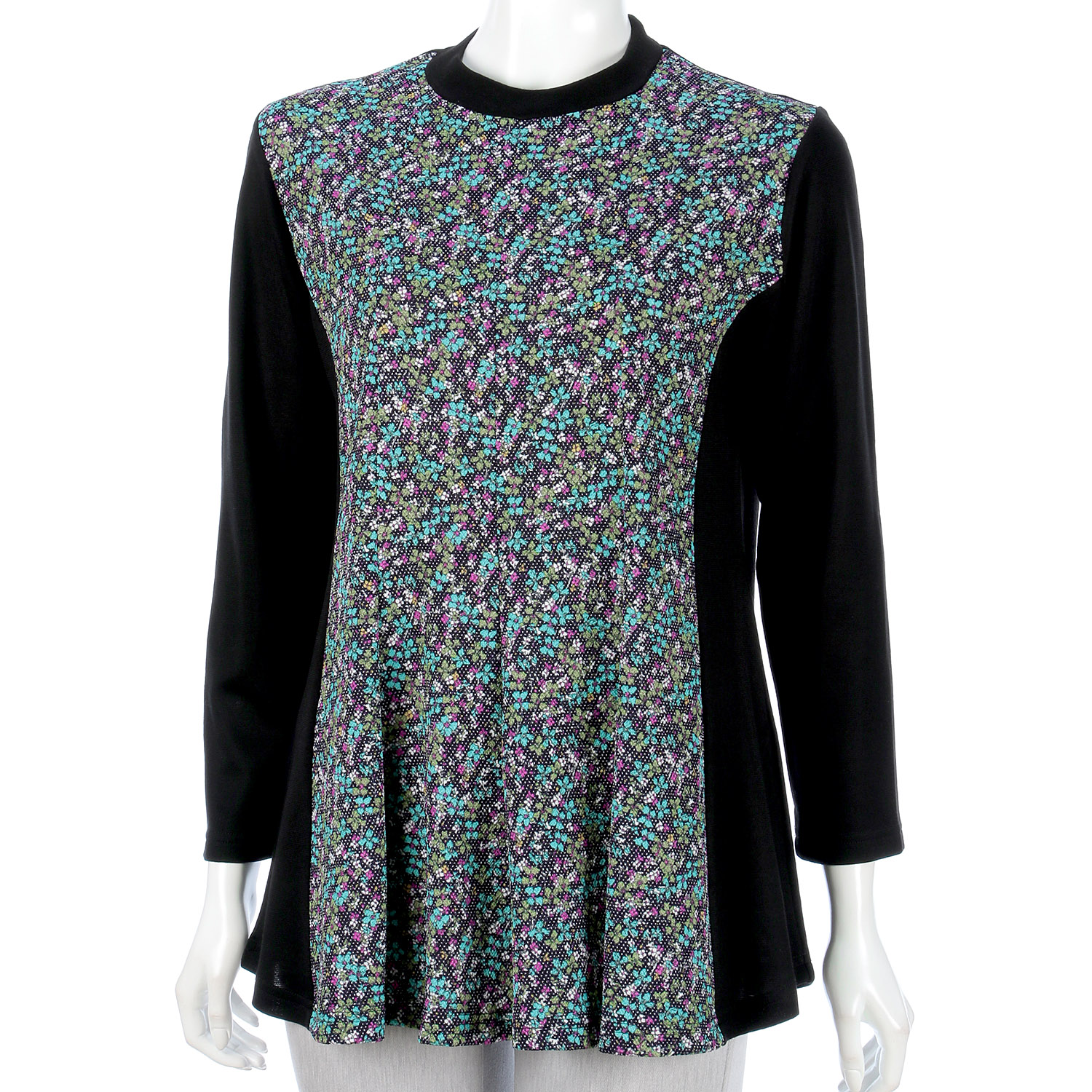 前身小花柄プリントAラインチュニック - 画像3