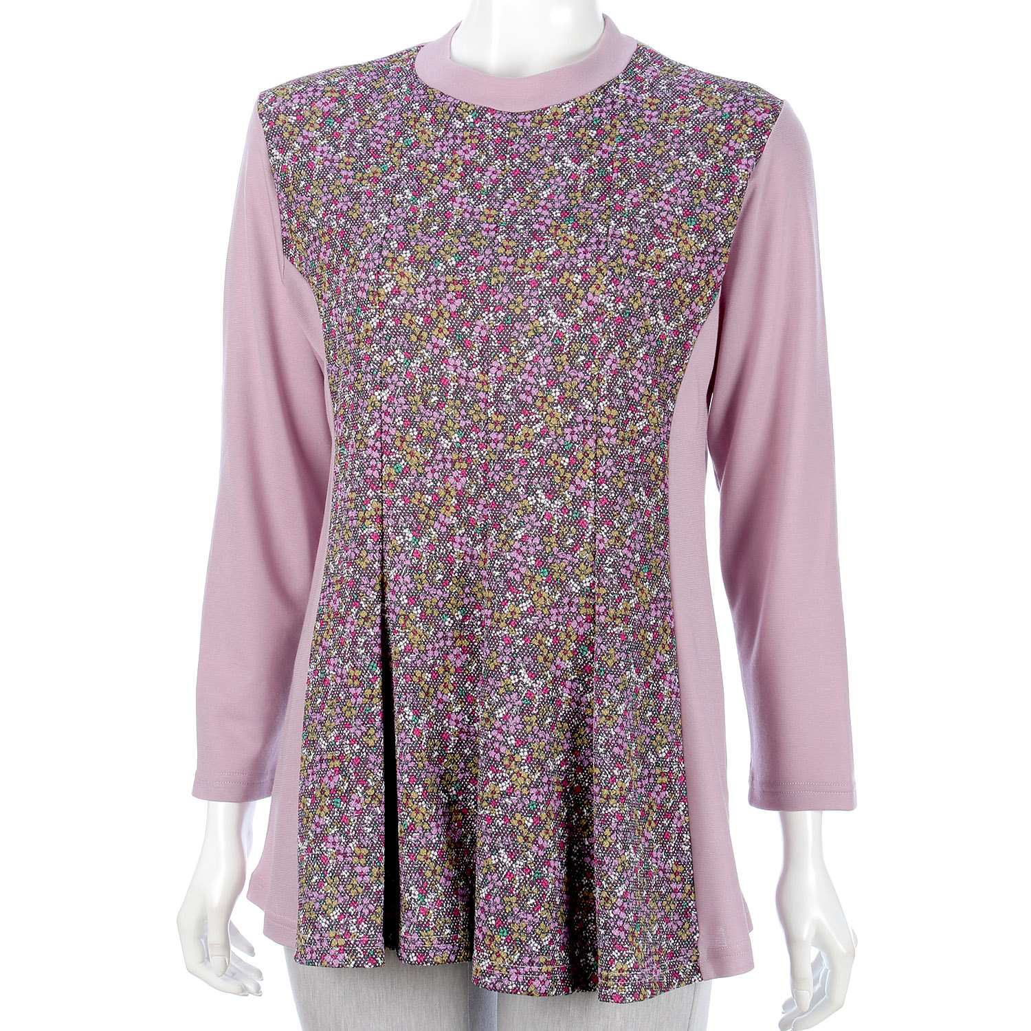 前身小花柄プリントAラインチュニック - 画像4