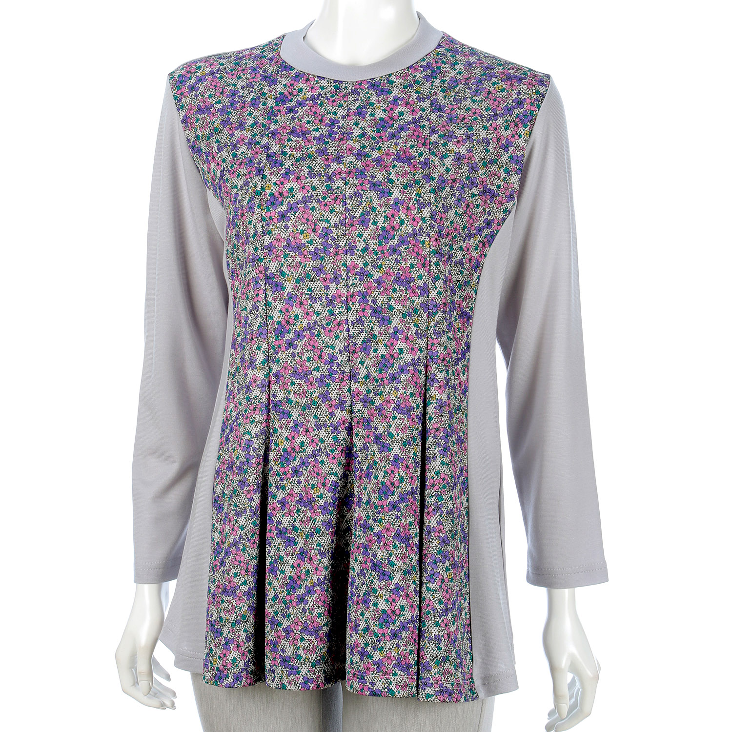 前身小花柄プリントAラインチュニック