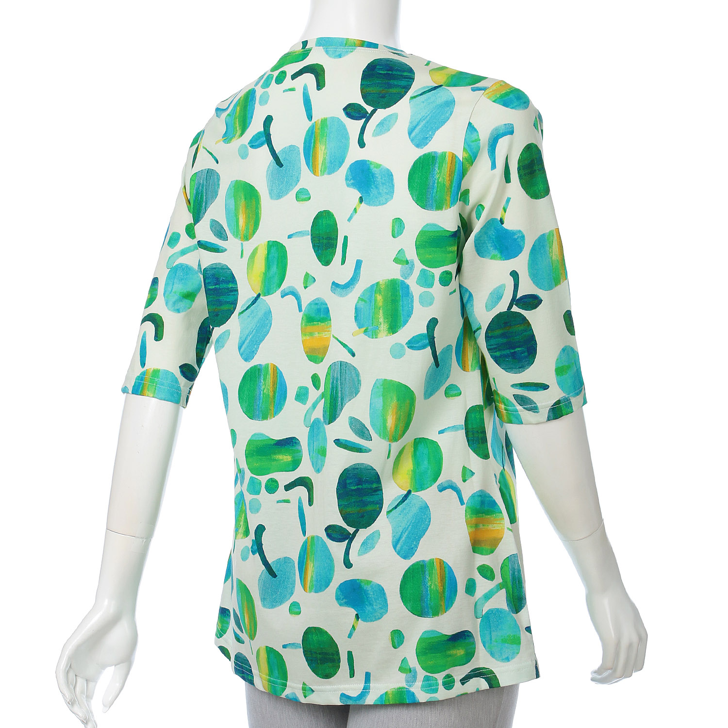 Wシルケット天竺ドット柄チュニック6分袖 - 画像4