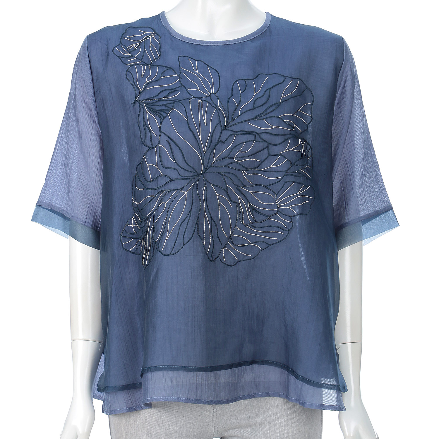 花柄刺繍シフォンチュニック - 画像9