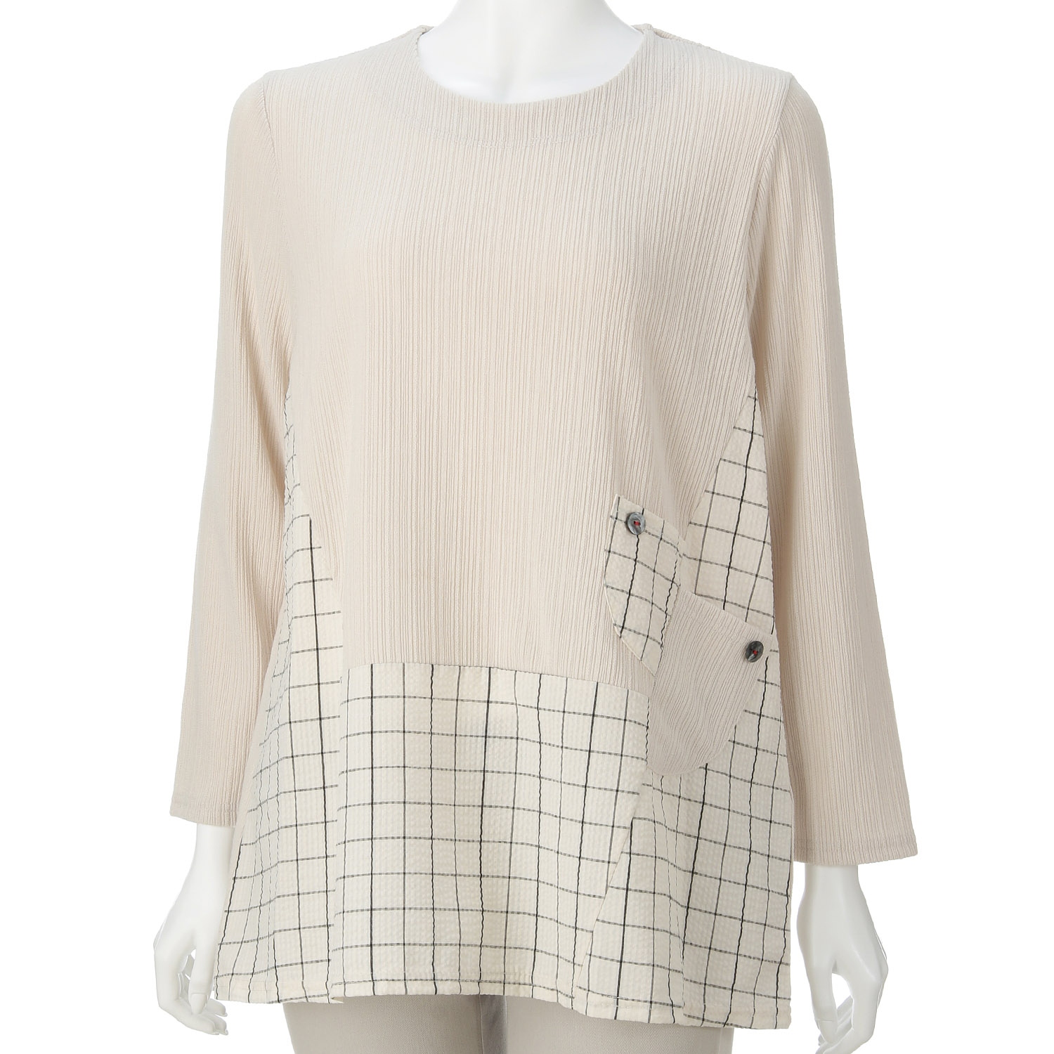 切替ボタン付きチュニック - 画像3