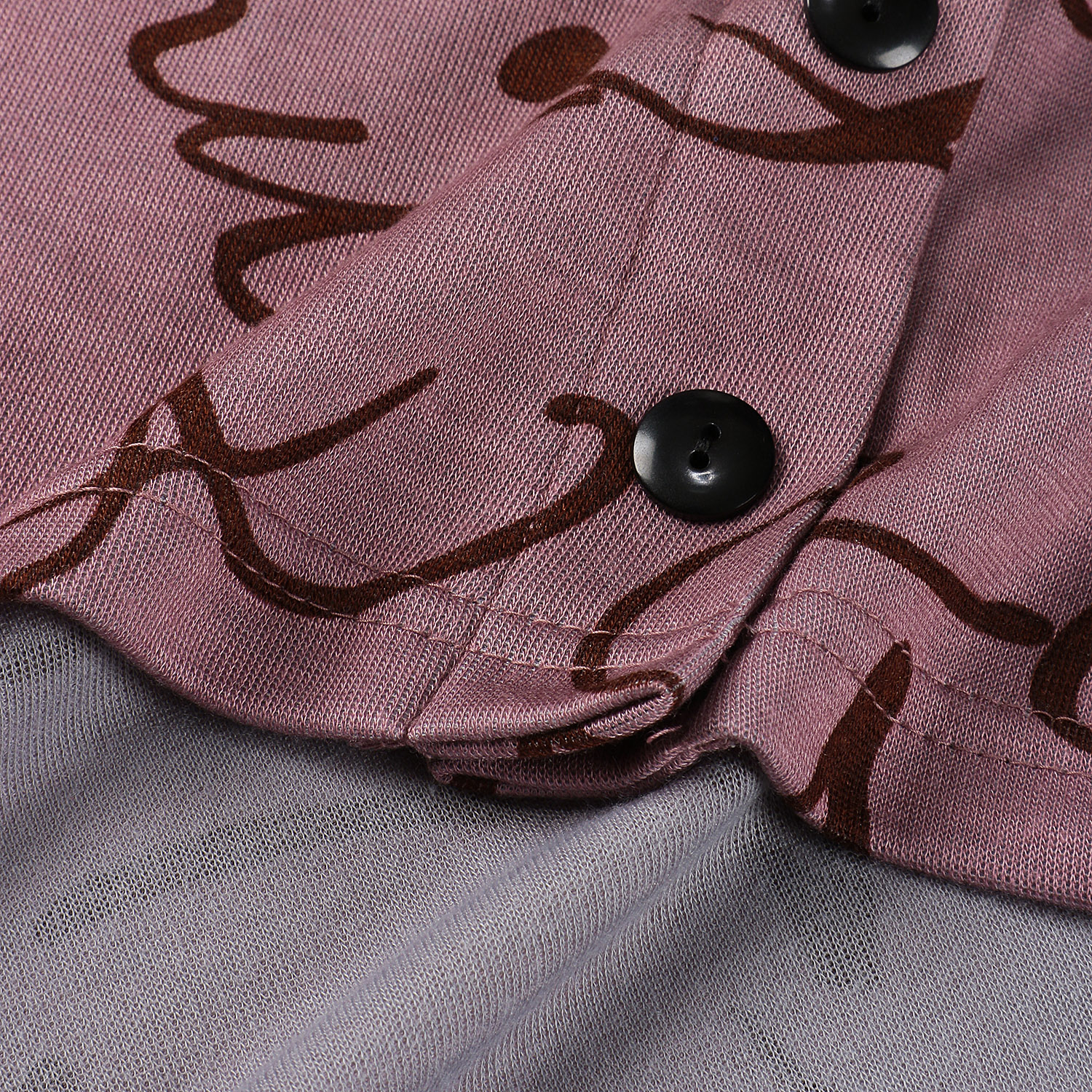 チビハイ脇釦付きプリントチュニック - 画像7