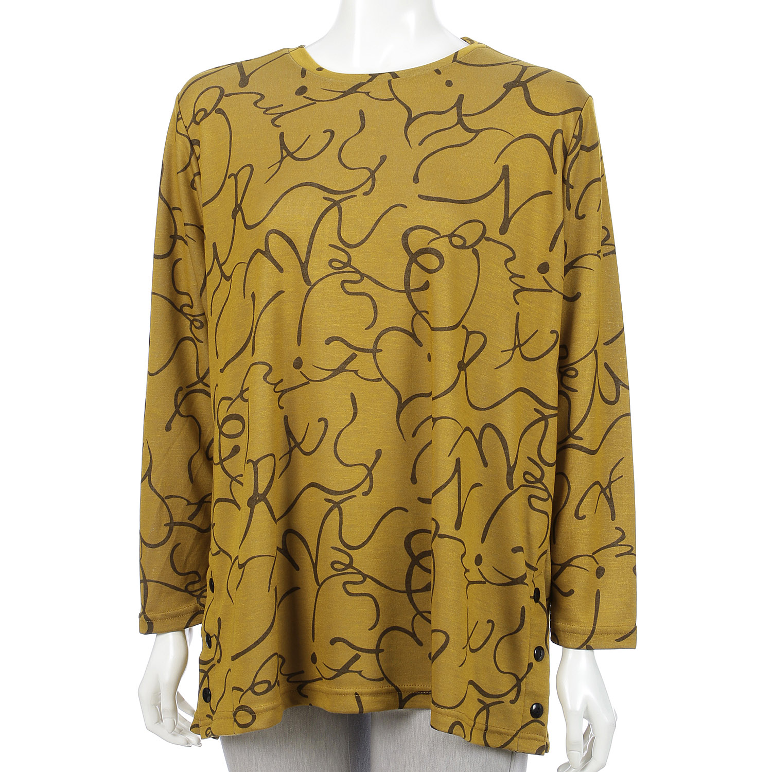 チビハイ脇釦付きプリントチュニック - 画像8