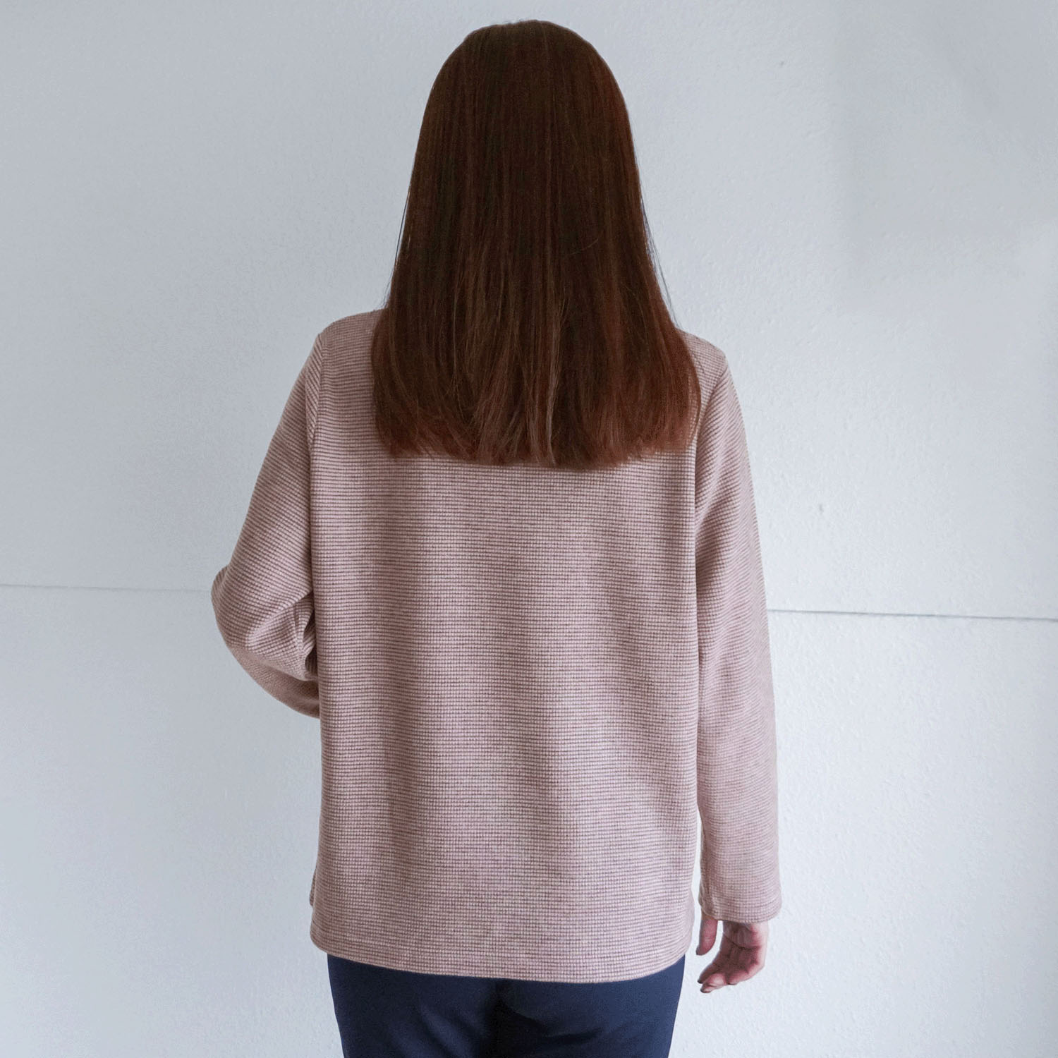 【Insta Live】ボーダー配色ハイネックプルオーバー - 画像12